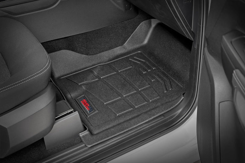 Sure-Fit Rough Country Front Floor Mats for Ford Ranger (2024-2025) Crew Cab - Waterproof, Non-Slip Flexible Floor Mat, Front Set