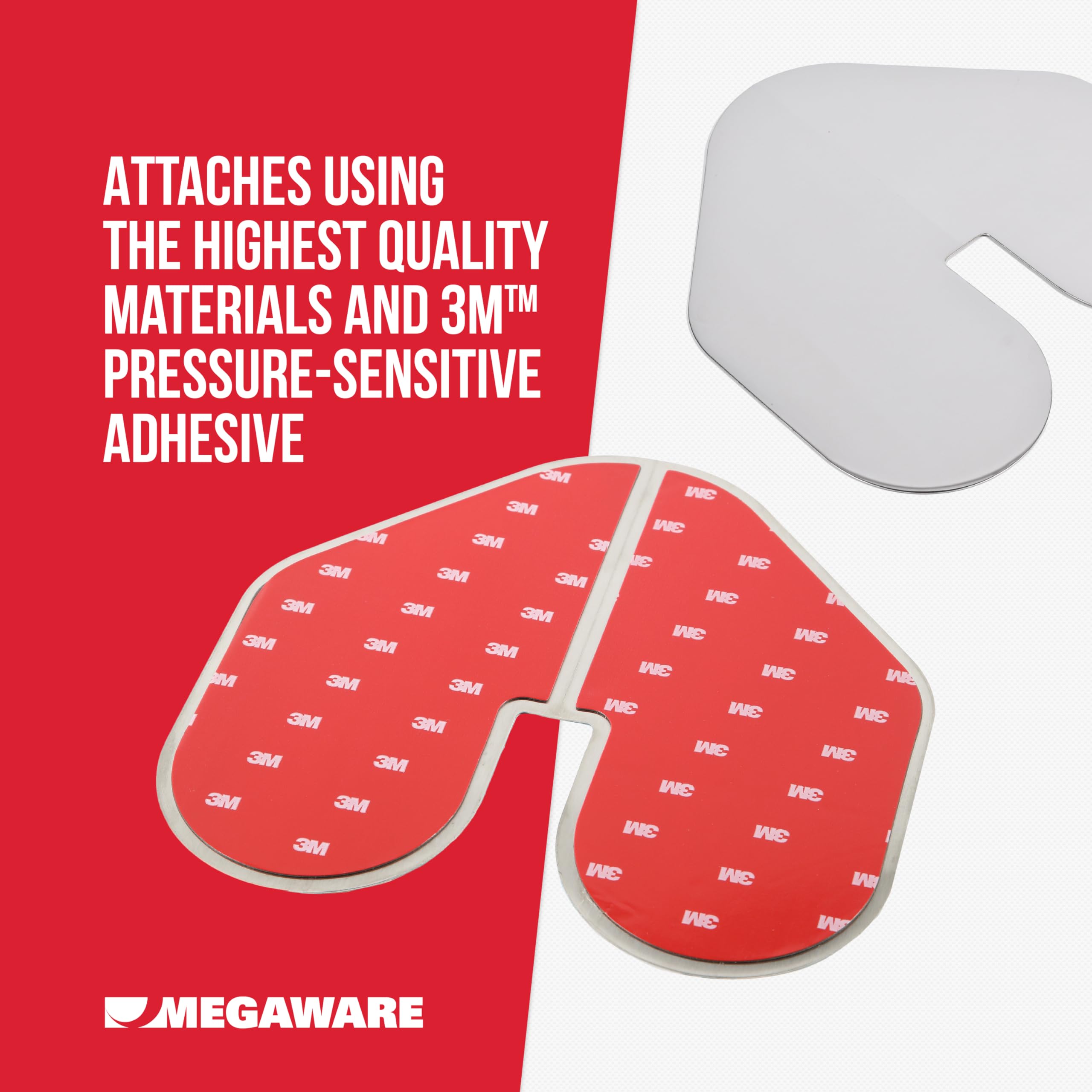 XL ScuffBuster Bow Guard Megaware - with Notch for Boats - Protects from Scuffs and Scratches - Stainless Steel Shield with 3M Adhesive - Mirror Polished Finish (9 x 8.75 in)