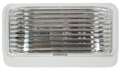 12V Arcon Universal Porch/Utility Light with Clear Lens and White Base