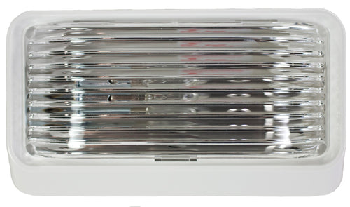 12V Arcon Universal Porch/Utility Light with Clear Lens and White Base