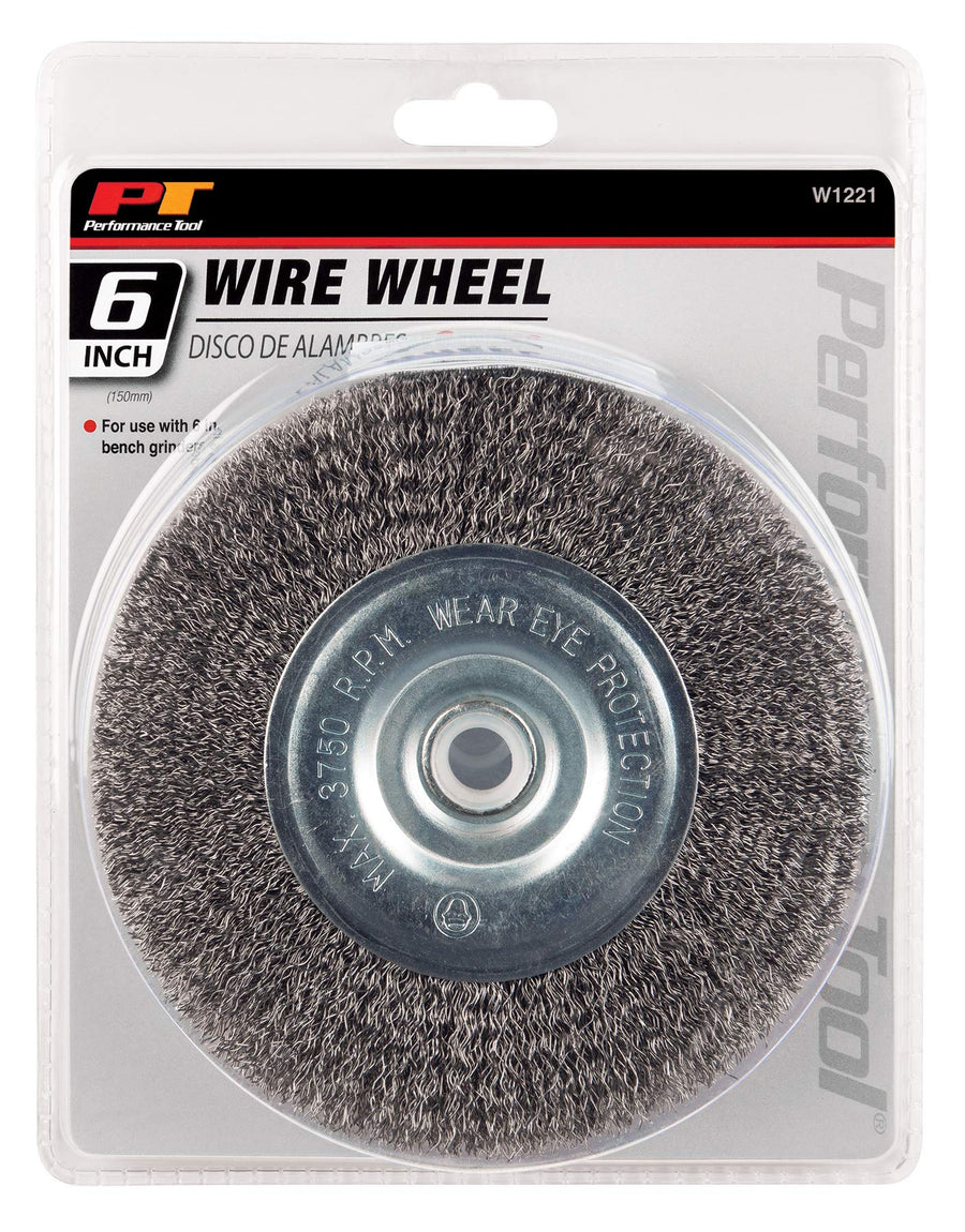 6-Inch Wire Wheel Performance Tool W1221 for Bench Grinder