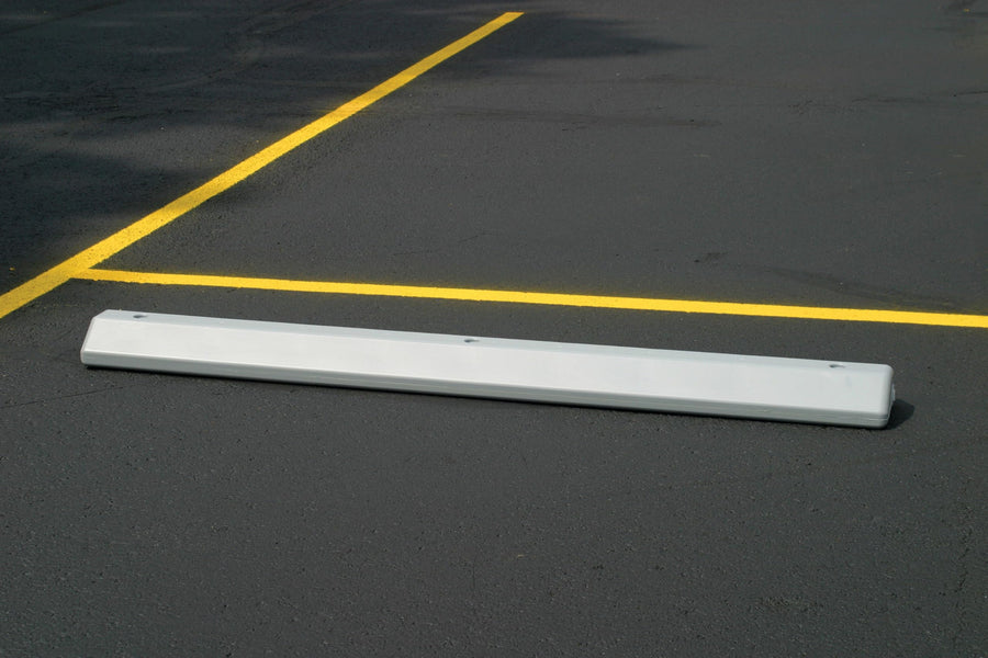6 Foot Long Eagle High Density Polyethylene Plastic Parking Stop with Anchor Kit, 72" x 8" x 4", Gray, 1790G