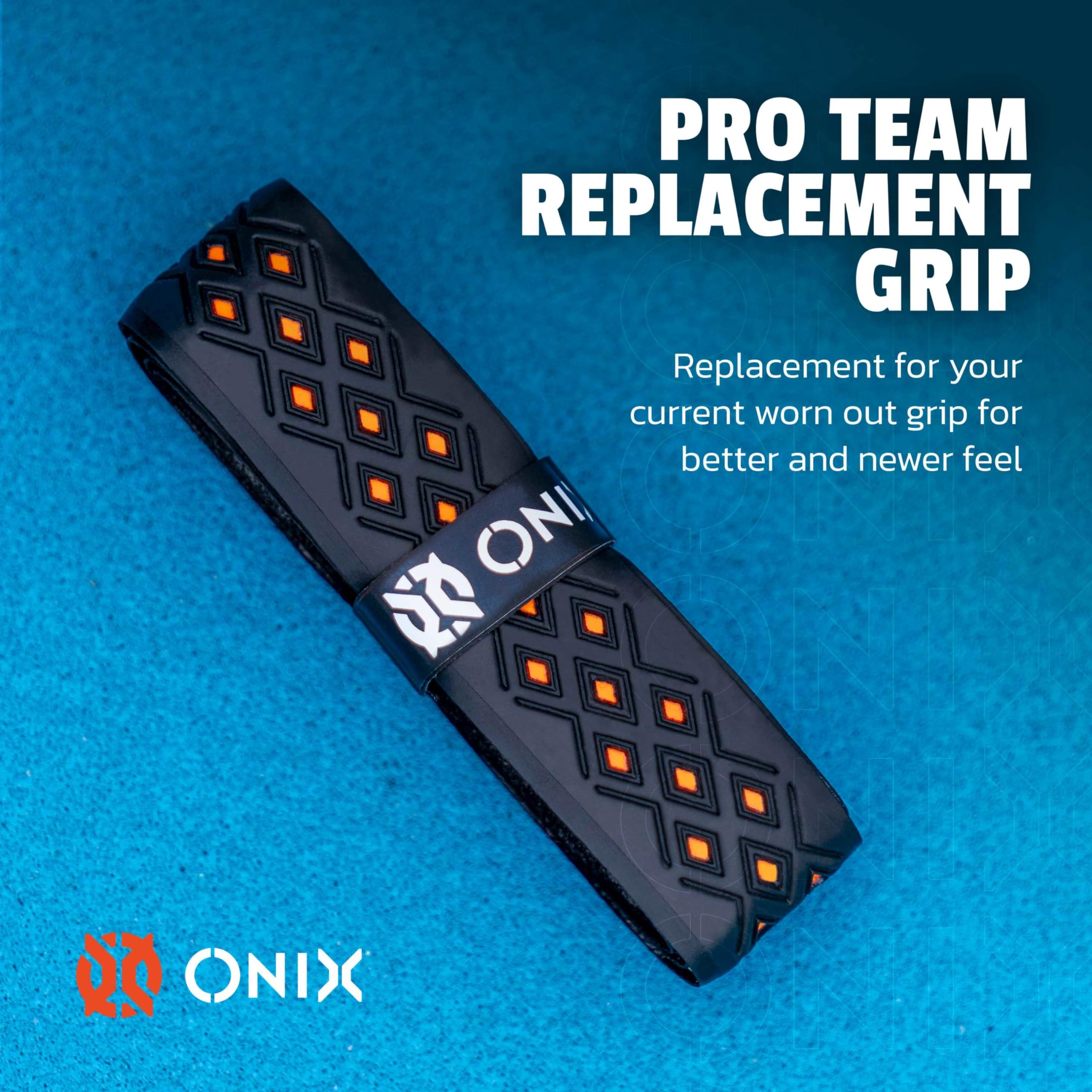 Onix Pro Team Pickleball Perforated Replacement Grip — Black/Orange