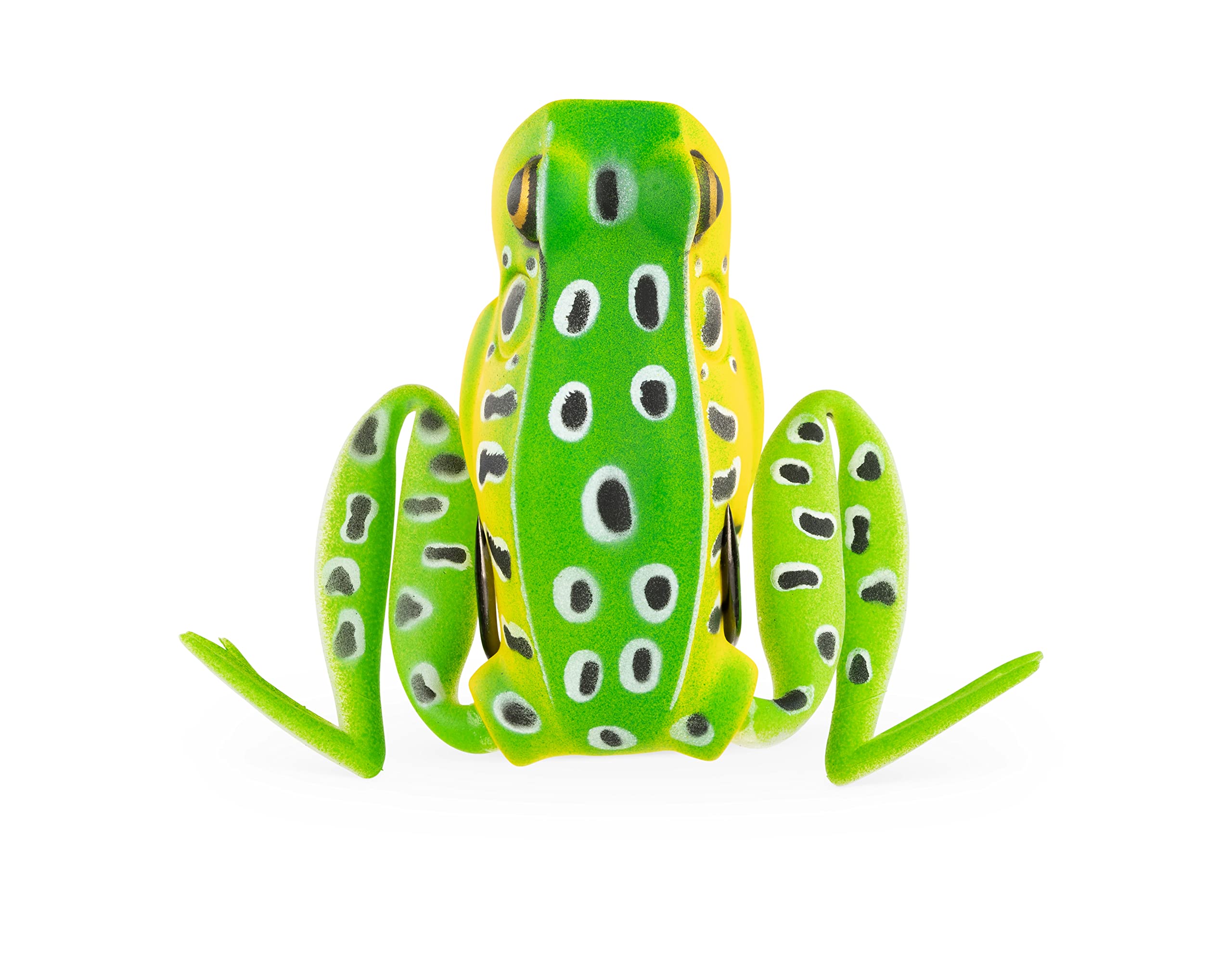 Frog Fishing Lure Lunkerhunt for Bass Fishing | Popping Frog 0.5 oz | Topwater Fishing Bait with Weedless Hooks, Hollow Body (Leopard)