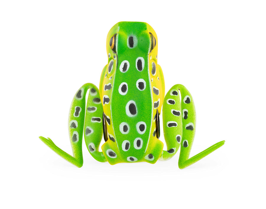 Frog Fishing Lure Lunkerhunt for Bass Fishing | Popping Frog 0.5 oz | Topwater Fishing Bait with Weedless Hooks, Hollow Body (Leopard)