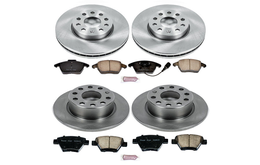Power Stop Autospecialty KOE6726 Front and Rear Replacement Brake Kit-OE Brake Rotors & Ceramic Brake Pads