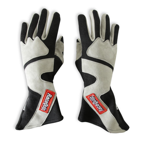 358603RQP RaceQuip® 358 Series Driving Gloves - SFI 3.3/5 - Black/Gray - Medium