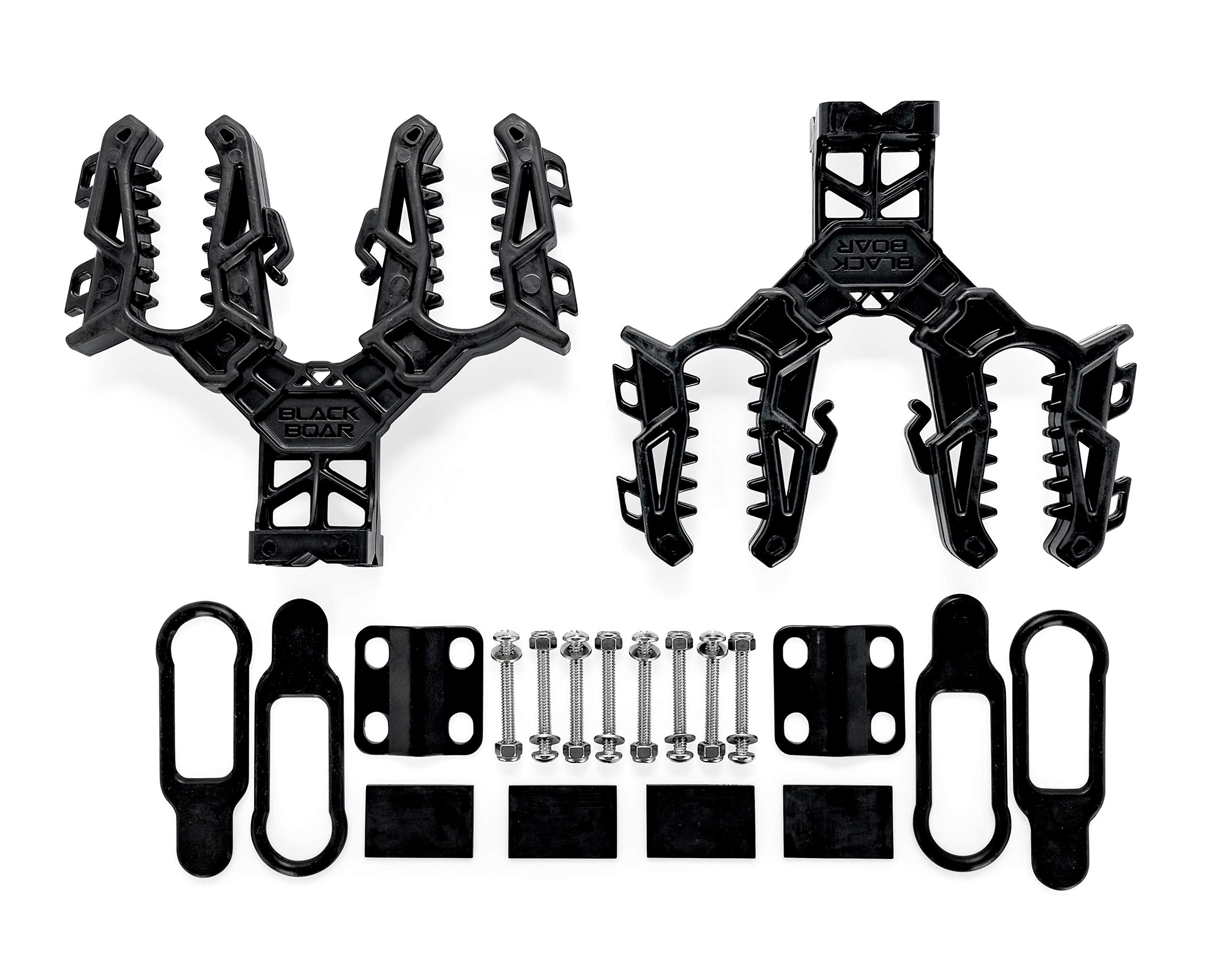 Boar Black UTV/ATV Double Gun & Tool Mount - Features Flexible Non-Marring Teeth for Better Grip - Includes Rubber Base Plate Pads - Max Carry Weight of 15lbs (66030)