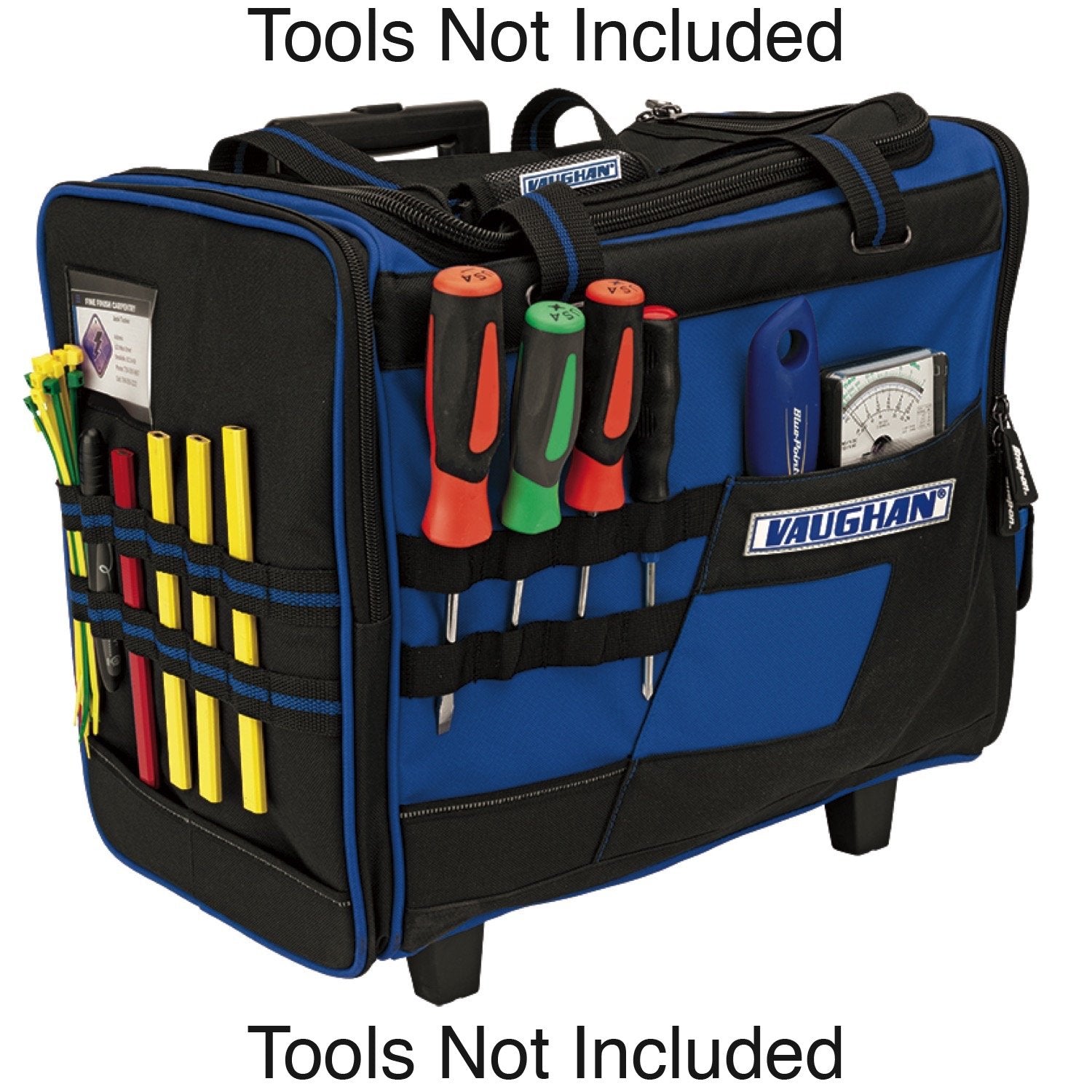 3 Piece Vaughan Tool Bag Set, with 18 inch Roller Tool Bag, 16 inch and 13 Inch Wide Mouth Bags, 1200D Polyester, Lots of Tool Storage, Heavy Duty Zippers, Shoulder Straps, Carry Handles - 240154