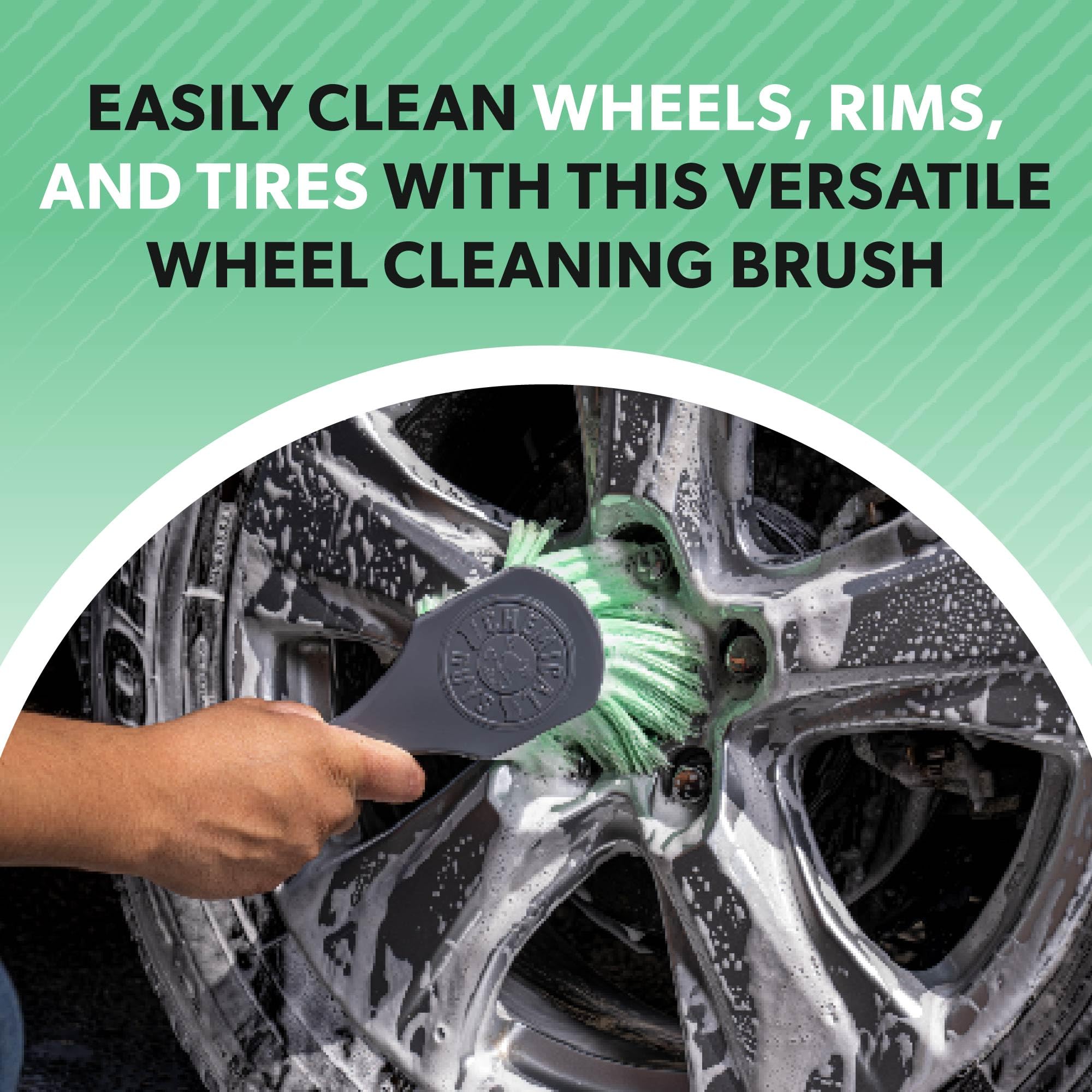 Wheelie Chemical Guys All Exterior Surface and Wheel Brush, Wheel Cleaner Brush with Soft Bristles, Safe Cleaning of Rims, Tires, and Exterior Surfaces on Cars, Trucks, Motorcycles, RVs, & More, Green