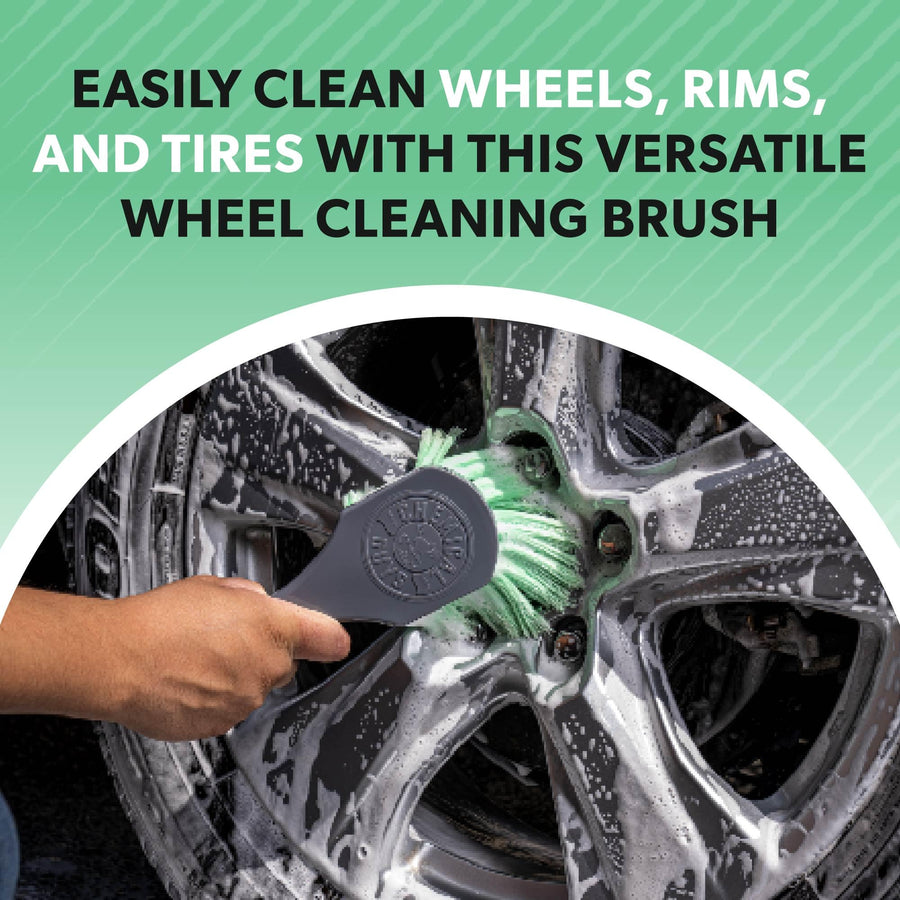 Wheelie Chemical Guys All Exterior Surface and Wheel Brush, Wheel Cleaner Brush with Soft Bristles, Safe Cleaning of Rims, Tires, and Exterior Surfaces on Cars, Trucks, Motorcycles, RVs, & More, Green