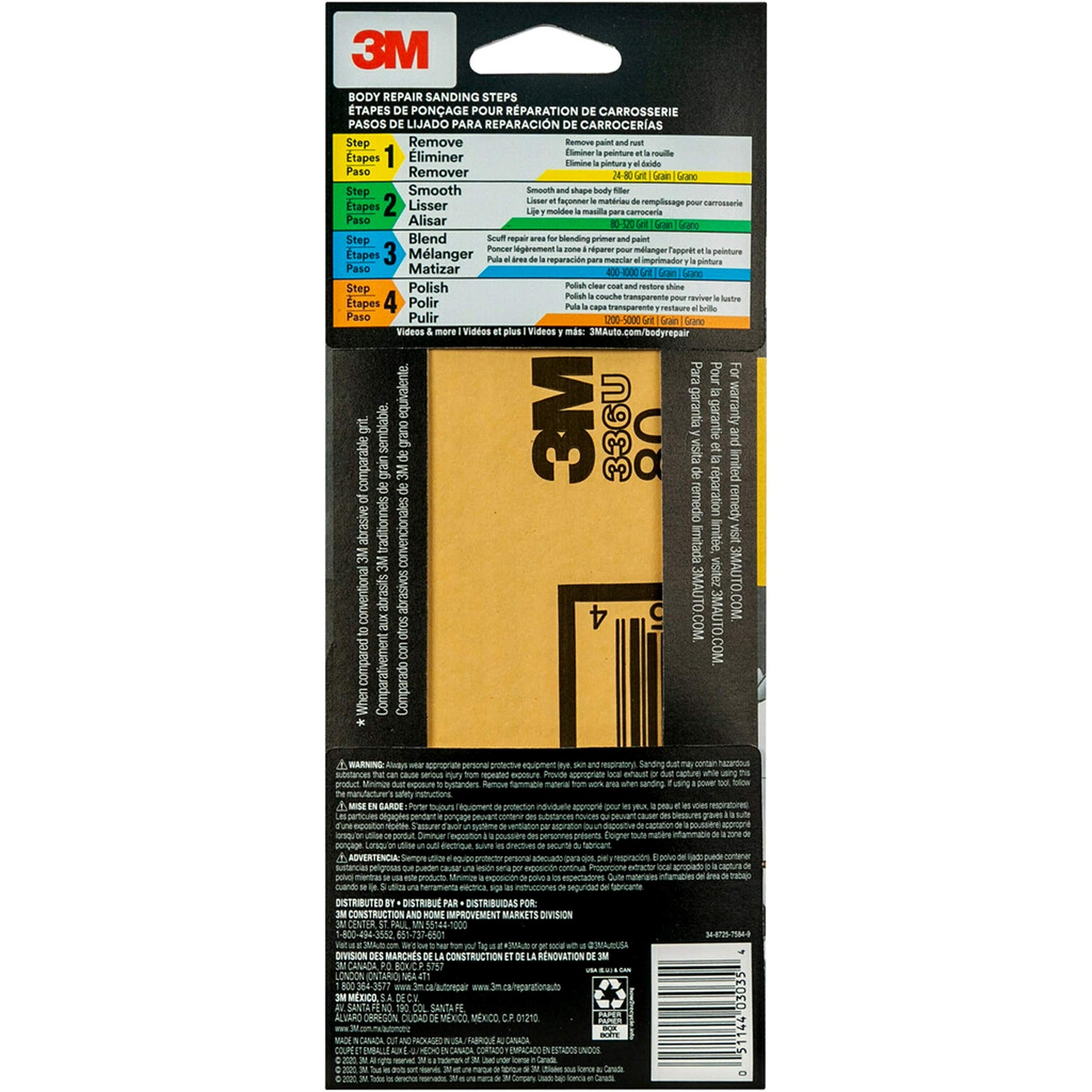 3M Sandpaper, 80 Grit, 03035, 3 2/3 in x 9 in, 6 Sheets