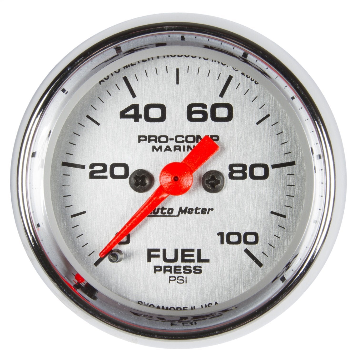 Auto Meter Ultra-Lite Gauge 200850-35, Fuel Pressure, 2 1/16", 100Psi, Digital Stepper Motor, Marine Chrome