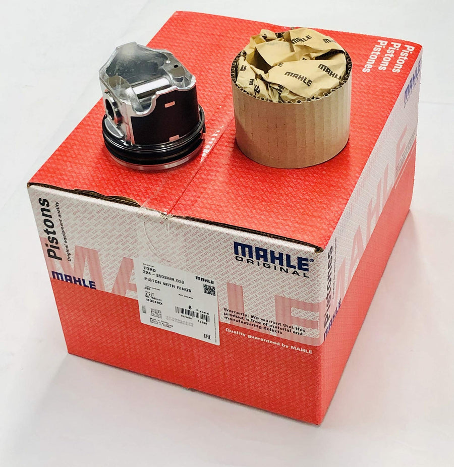 MAHLE Pistons set Coated with Rings Compadible with: 2003.5-2010 Ford 6.0 6.0L Diesel .020 Over Pistons set 8 Ford Powerstroke 03-10 MAHLE Clevite