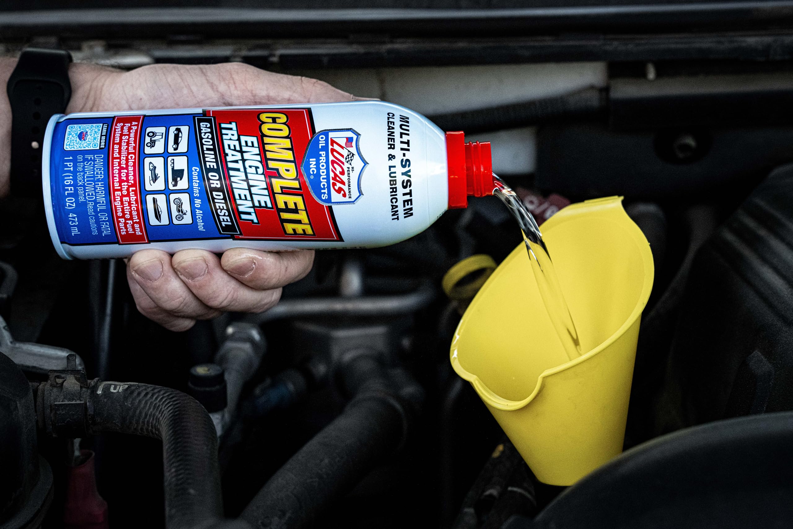 Complete Engine Treatment Lucas Oil - 16 Ounce (Pack of 12)