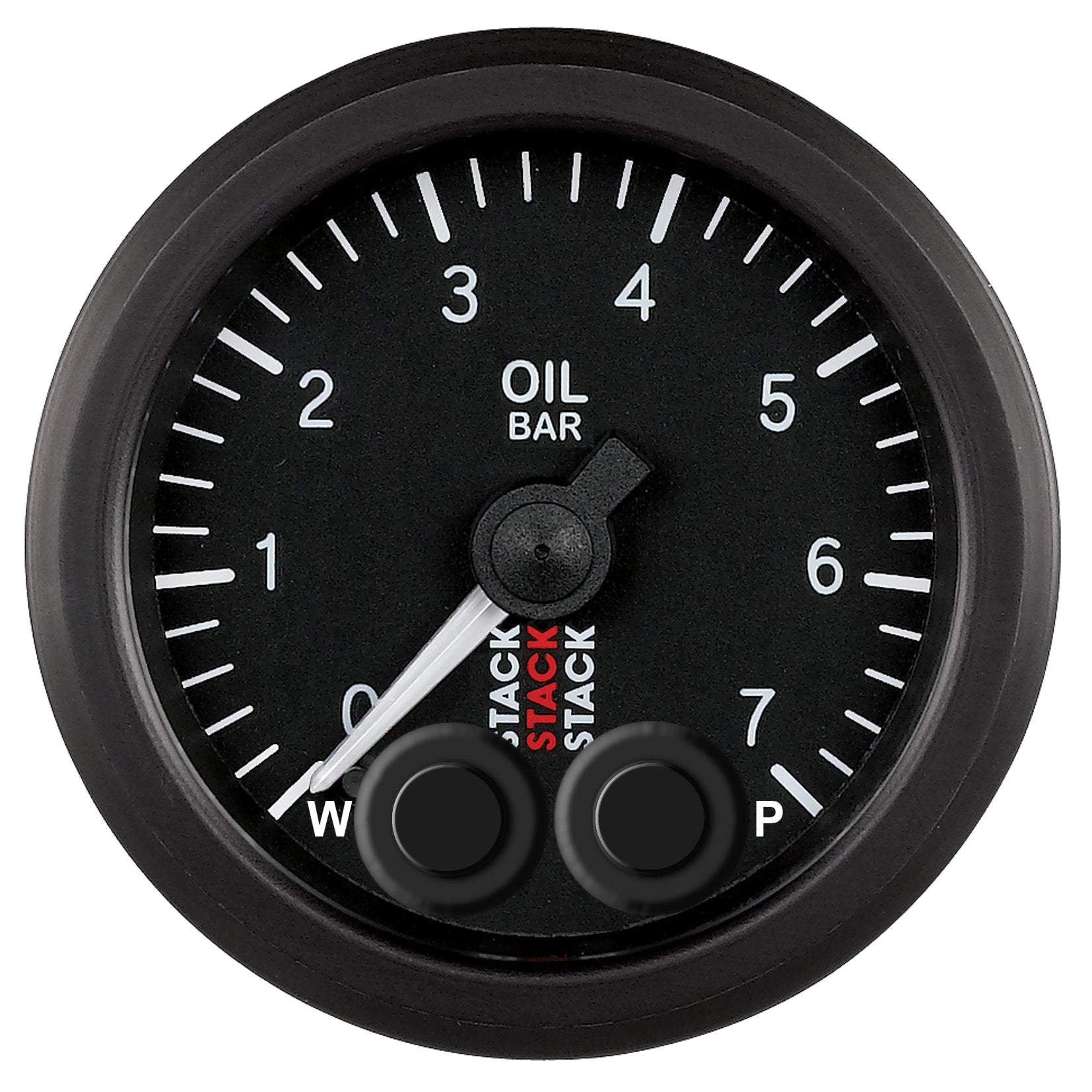 52mm M10 Male Stack ST3501 Pro-Control Black 0-7 Bar Oil Pressure Gauge
