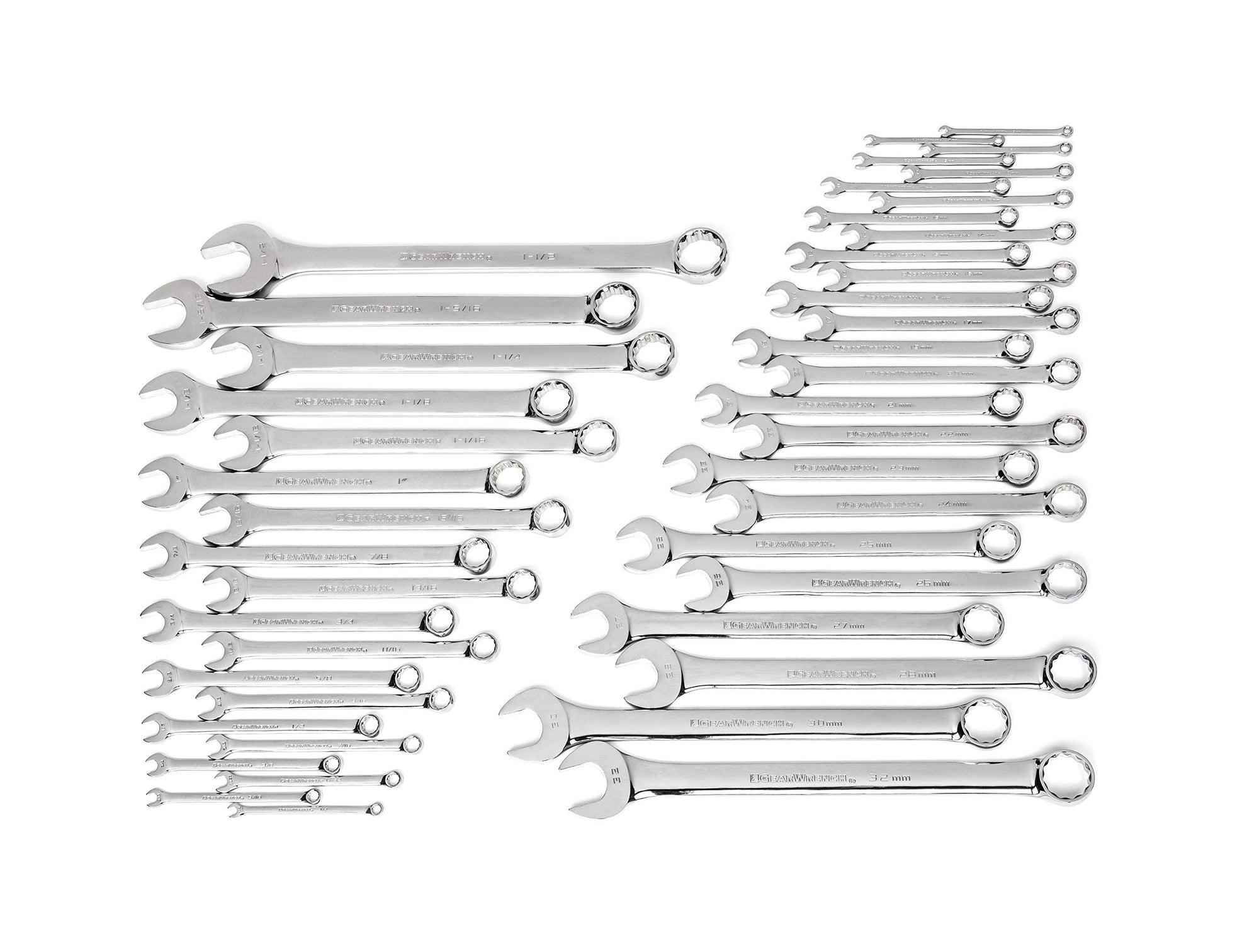 44 Pc. GEARWRENCH Master Combination Wrench Set, Metric/SAE - 81919