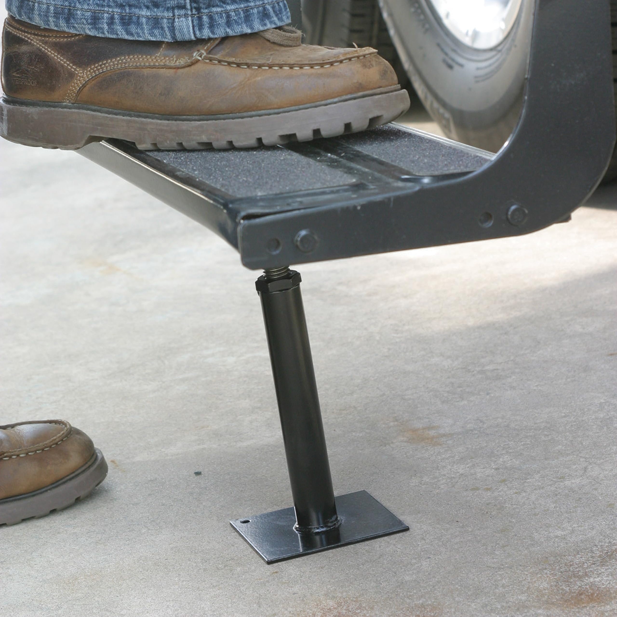 Camco Save-A-Step Camper/RV Brace - Stabilizes RV Steps & Protects Step from Sag and Wear - Features 1,000lb Load Rating & Adjusts from 7-5/8” to 14” - Crafted of Heavy-Gauge Steel (43691)
