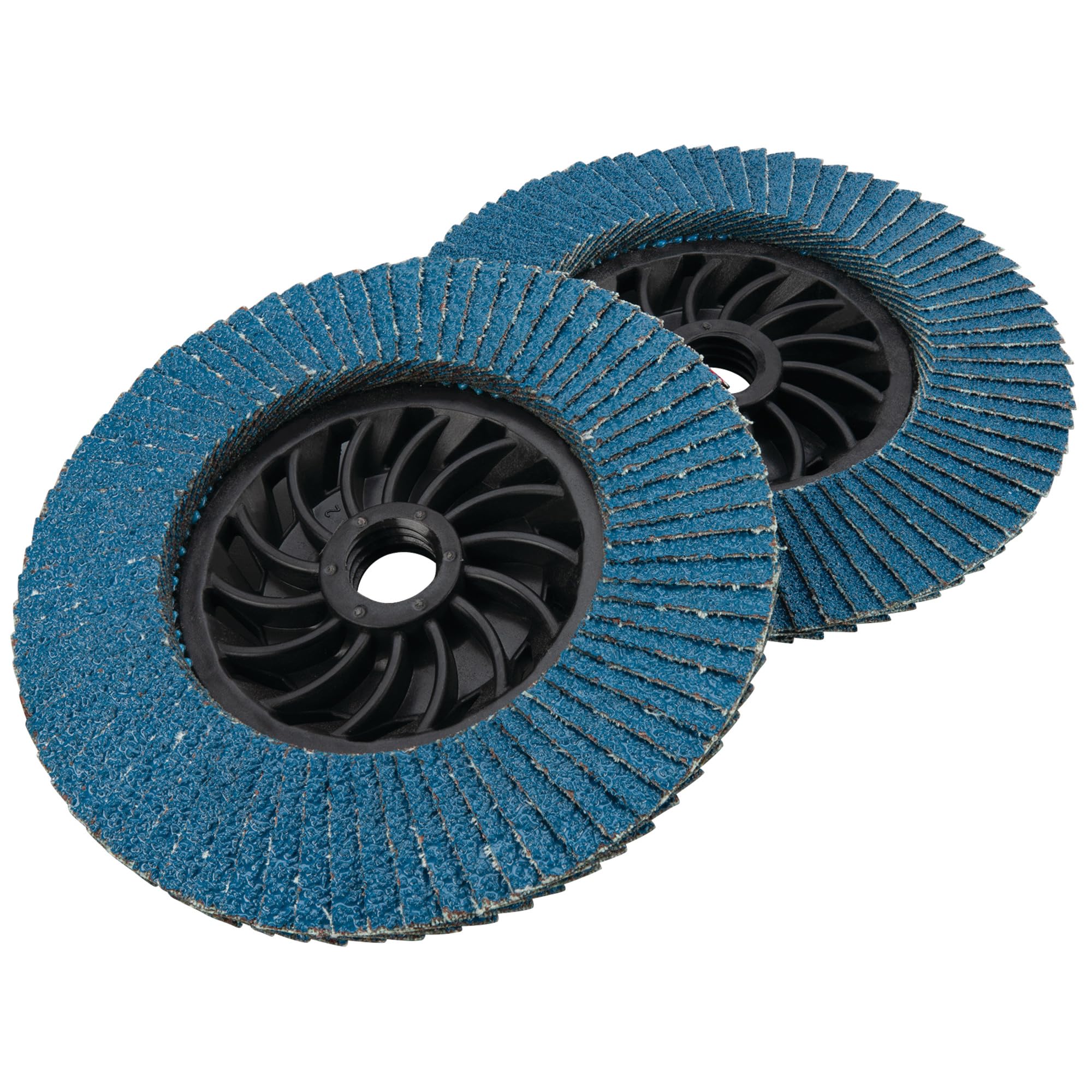 2 Pc. Performance Tool W3061 4.5" Vented 40-Grit Zirconia Alumina Flap Discs - Grinding, Weld Cleaning, Polishing, Ventilated, Gray