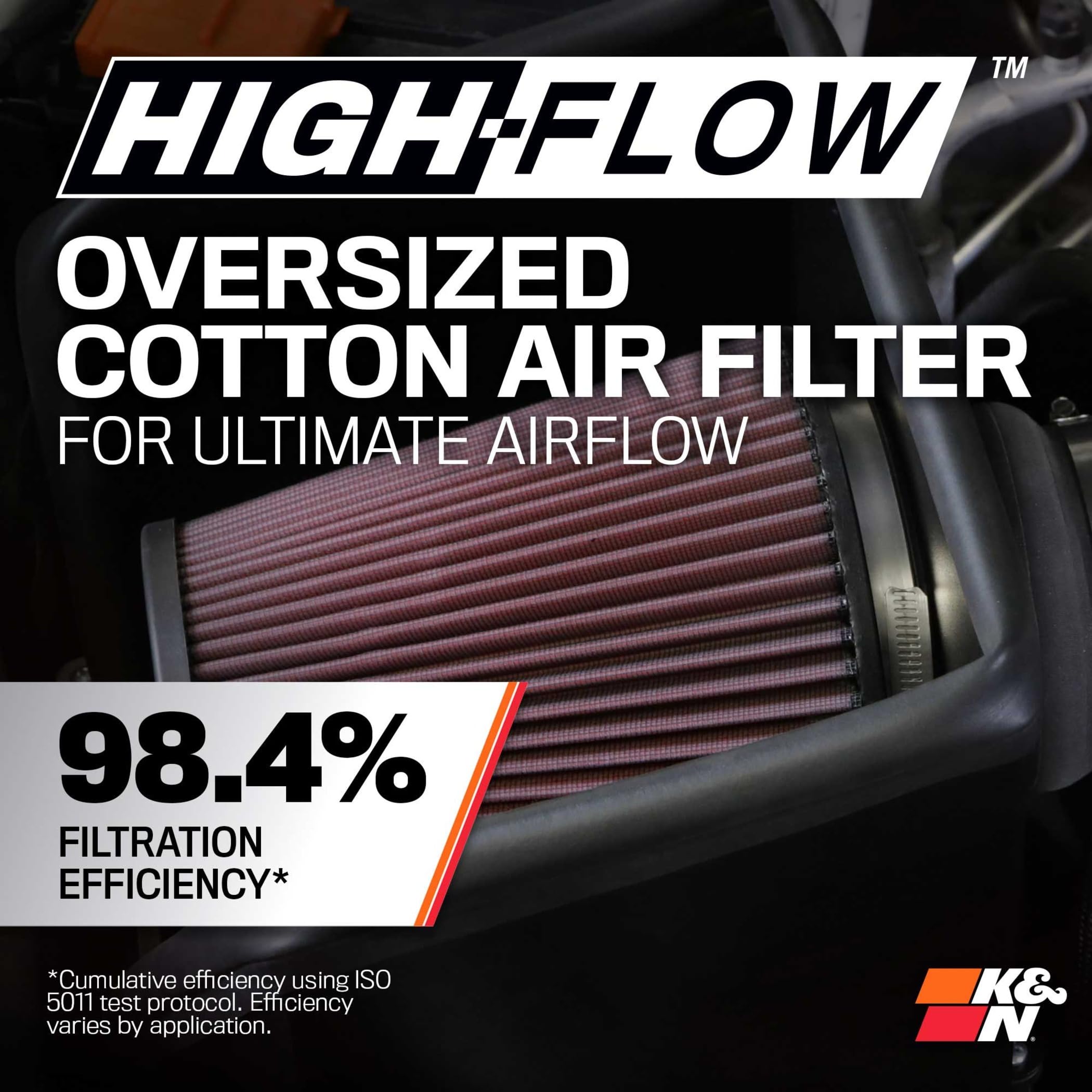 Cold Air Intake System K&N: High-Flow Air Filter, Increase Performance & Towing: Compatible with 2020-2024 Chevrolet/GMC: Silverado 2500 & 3500, Sierra 2500 & 3500, 77-3103KC