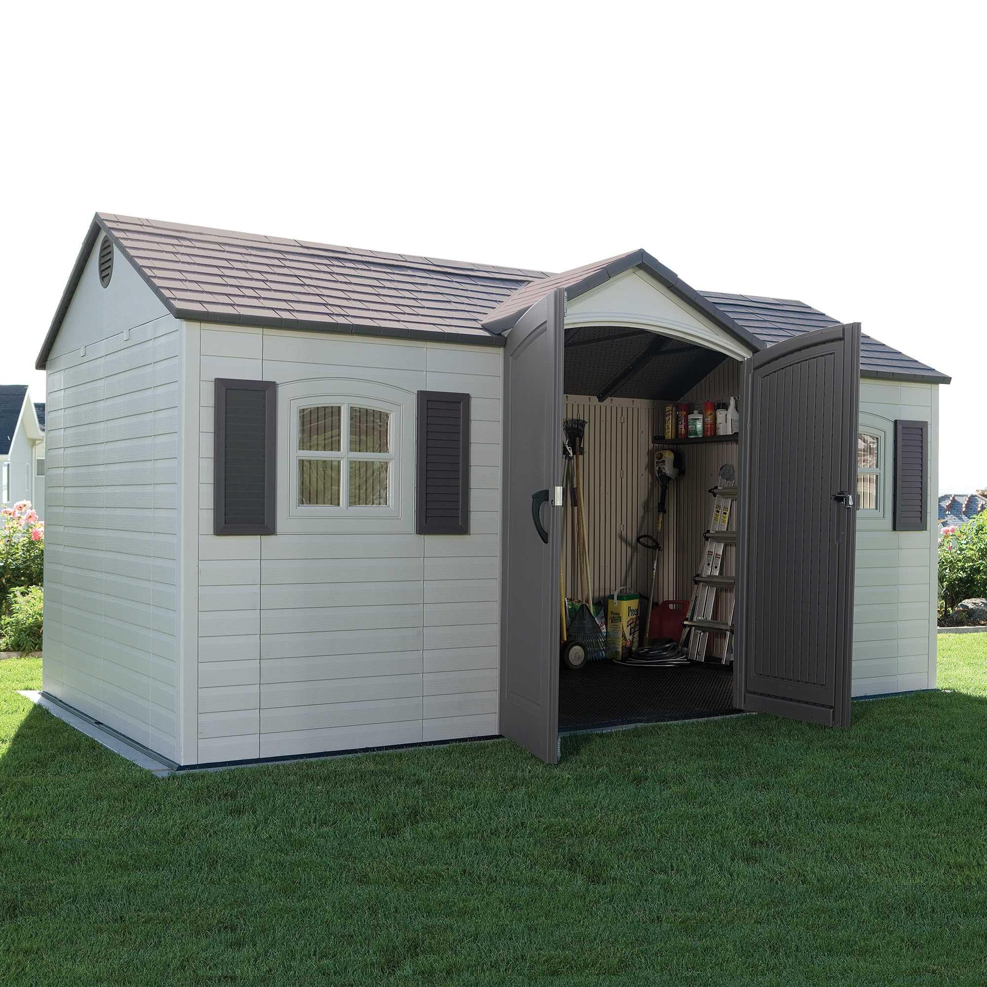 Outdoor Storage Shed Lifetime 6446, 8 x 15 Foot, Desert Sand