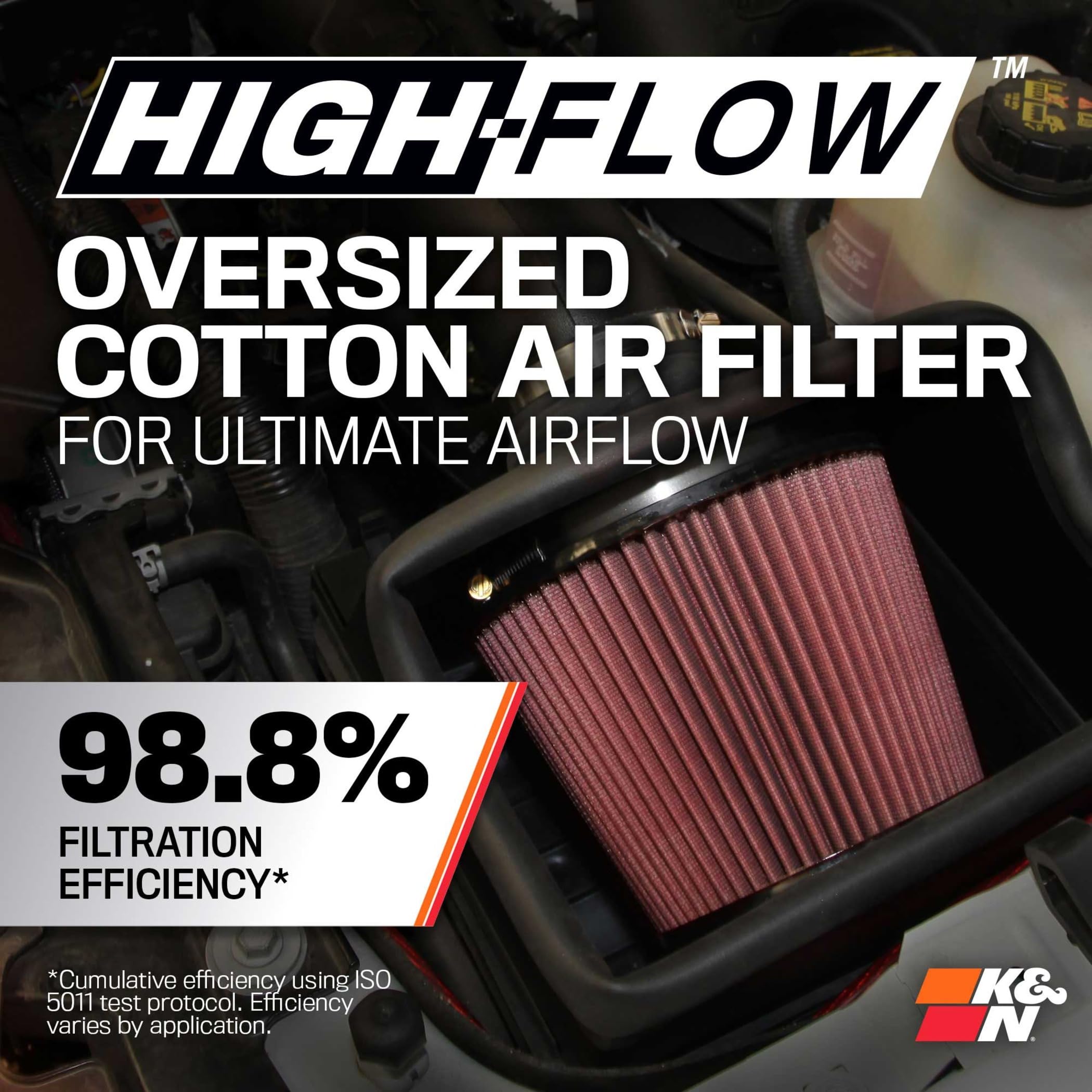 Cold Air Intake System K&N: High-Flow Air Filter, Increase Performance & Towing: Compatible with 2011-2014 FORD F150, 57-2581