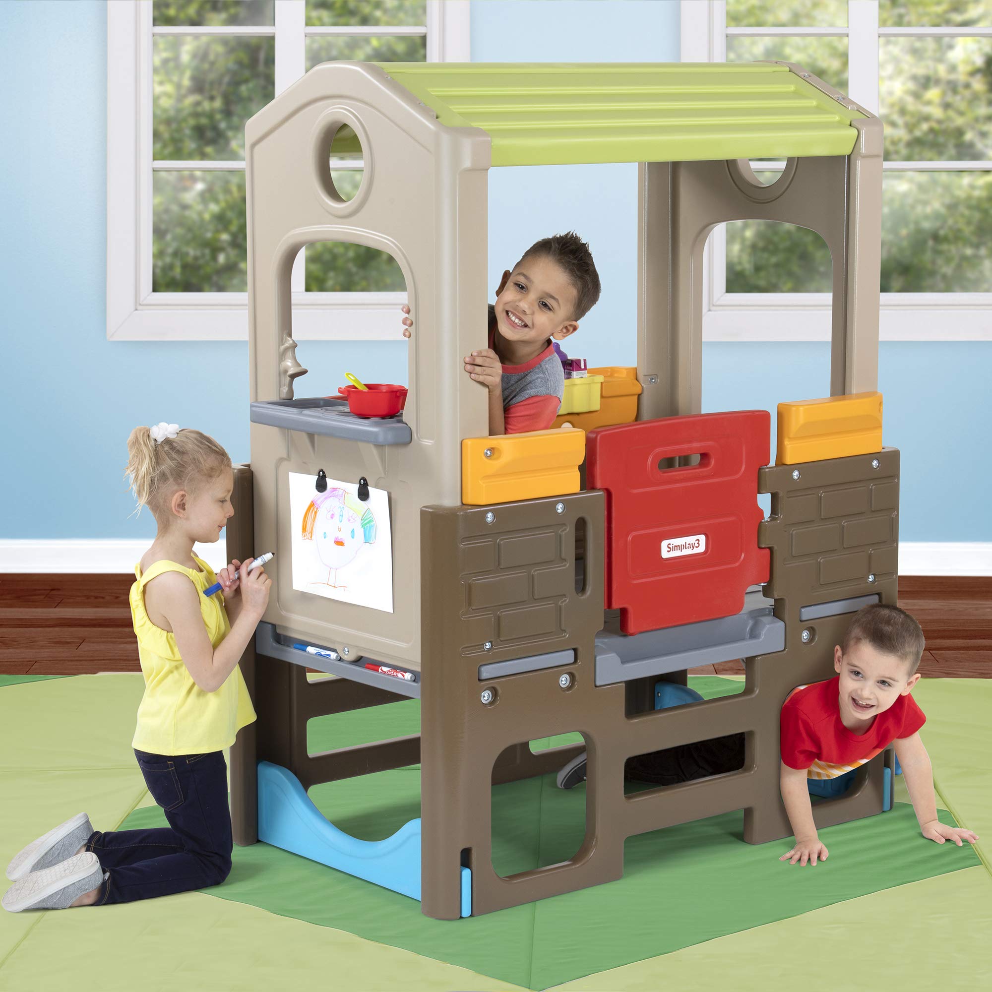 Simplay3 Discovery Playhouse Young Explorers - Indoor or Outdoor Clubhouse and Activity Playset for Toddlers and Kids, Made in USA