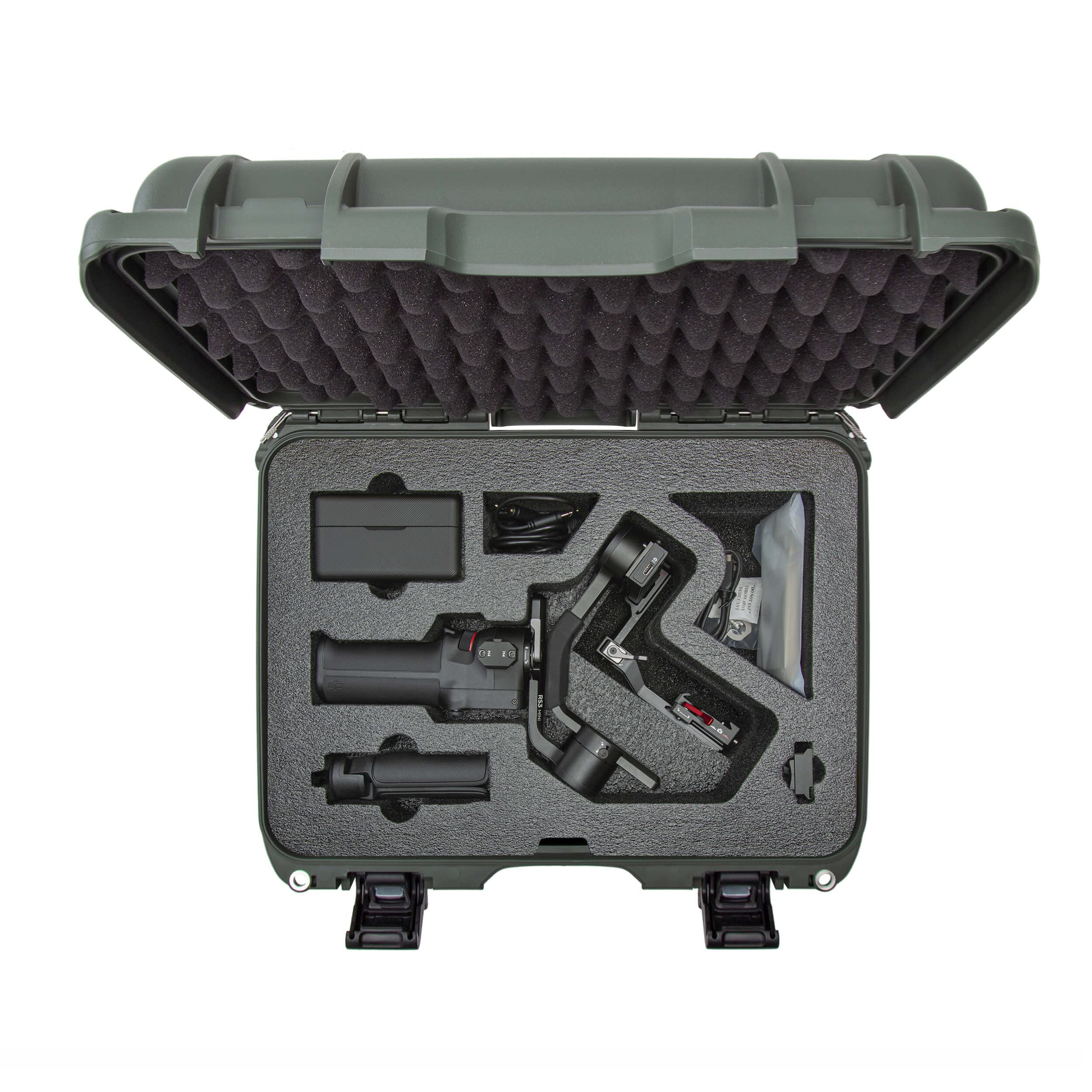 Nanuk Waterproof Hard Case 920 with Custom Foam Insert for DJI Ronin-S 3 Mini - Olive
