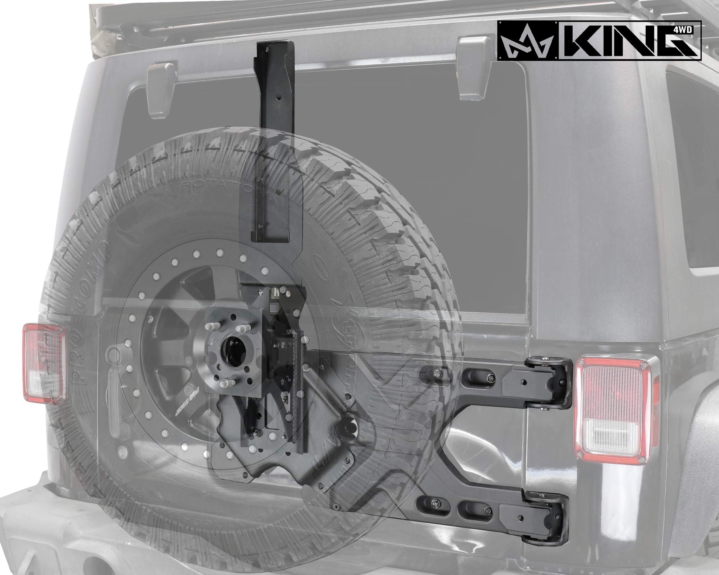 4WD King RTG Heavy Duty Tire Carrier for a JK 2007-2018 Jeep Wrangler & Wrangler Unlimited