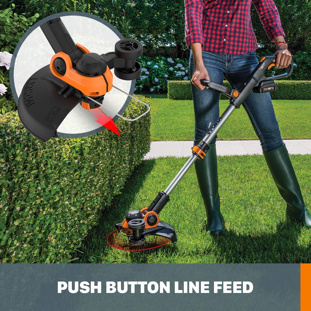 Worx 20V String Trimmer GT3.0 Cordless 12" Edger & Weed Trimmer (1) Battery & Charger Included WG163.8