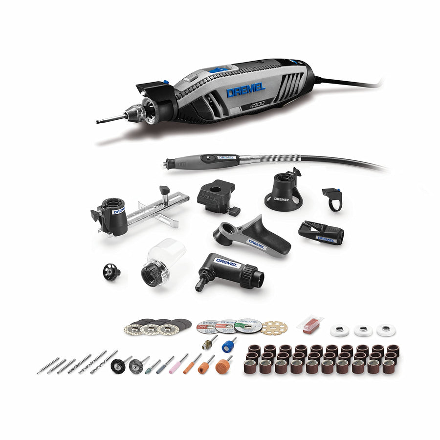 Dremel Rotary Tool Kit 4300-9/64 with Flex Shaft - 9 Attachments & 64 Accessories - Ideal for Engraving, Etching, Sanding, and Polishing