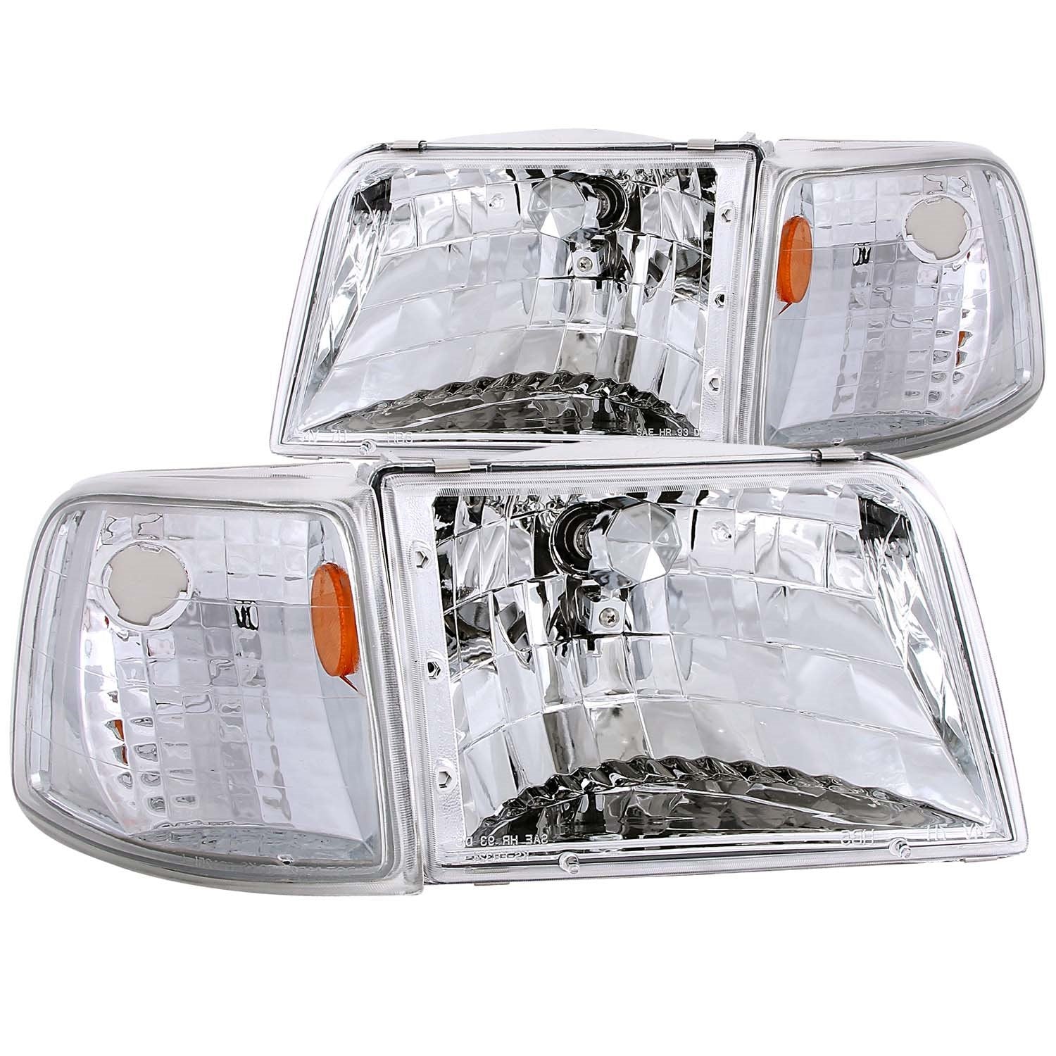 Ford Ranger Anzo USA 111119 Clear With Amber Corners Headlight Assembly - (Sold in Pairs)