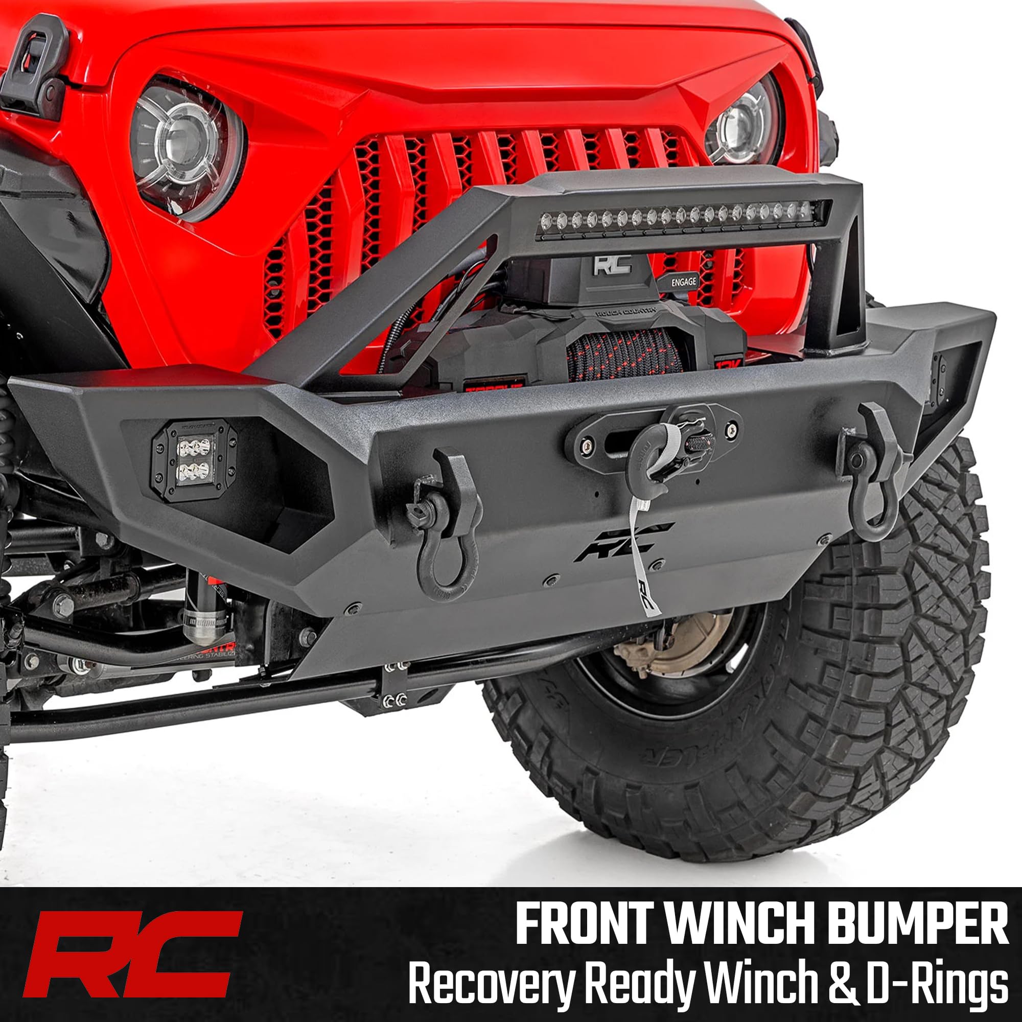 Rough Country Winch Front Bumper for Jeep Wrangler JK/JL & Gladiator JT - 10585