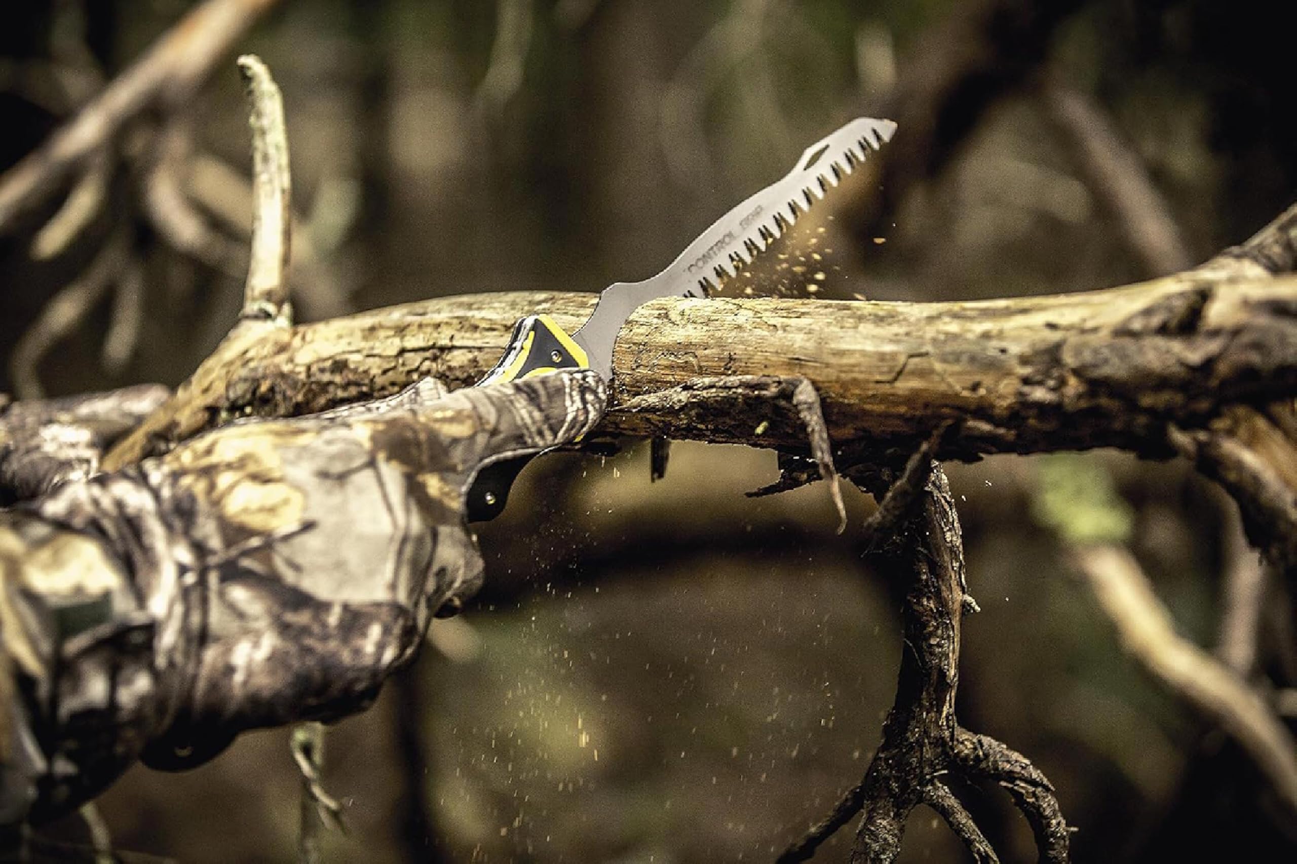 Hunters Specialties Dual Blade Folding Bone & Wood Saw Hunting Command Grip - Sainless Steel Blades, Non-Slip Grip Handle