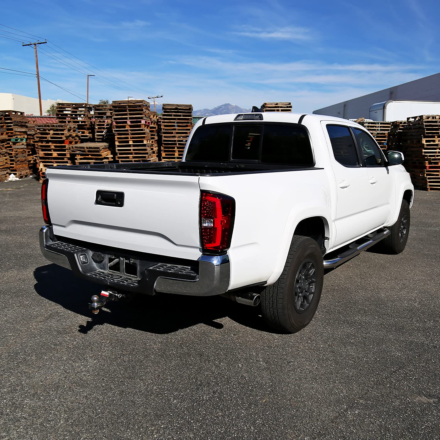 Spec-D Tuning Tail Lights Red LED w/LED Light Bar Compatible with 2016-2022 Toyota Tacoma, Left + Right Pair Assembly
