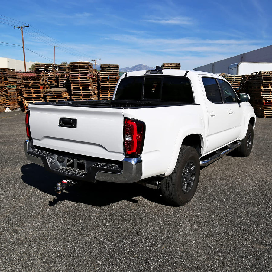 Spec-D Tuning Tail Lights Red LED w/LED Light Bar Compatible with 2016-2022 Toyota Tacoma, Left + Right Pair Assembly