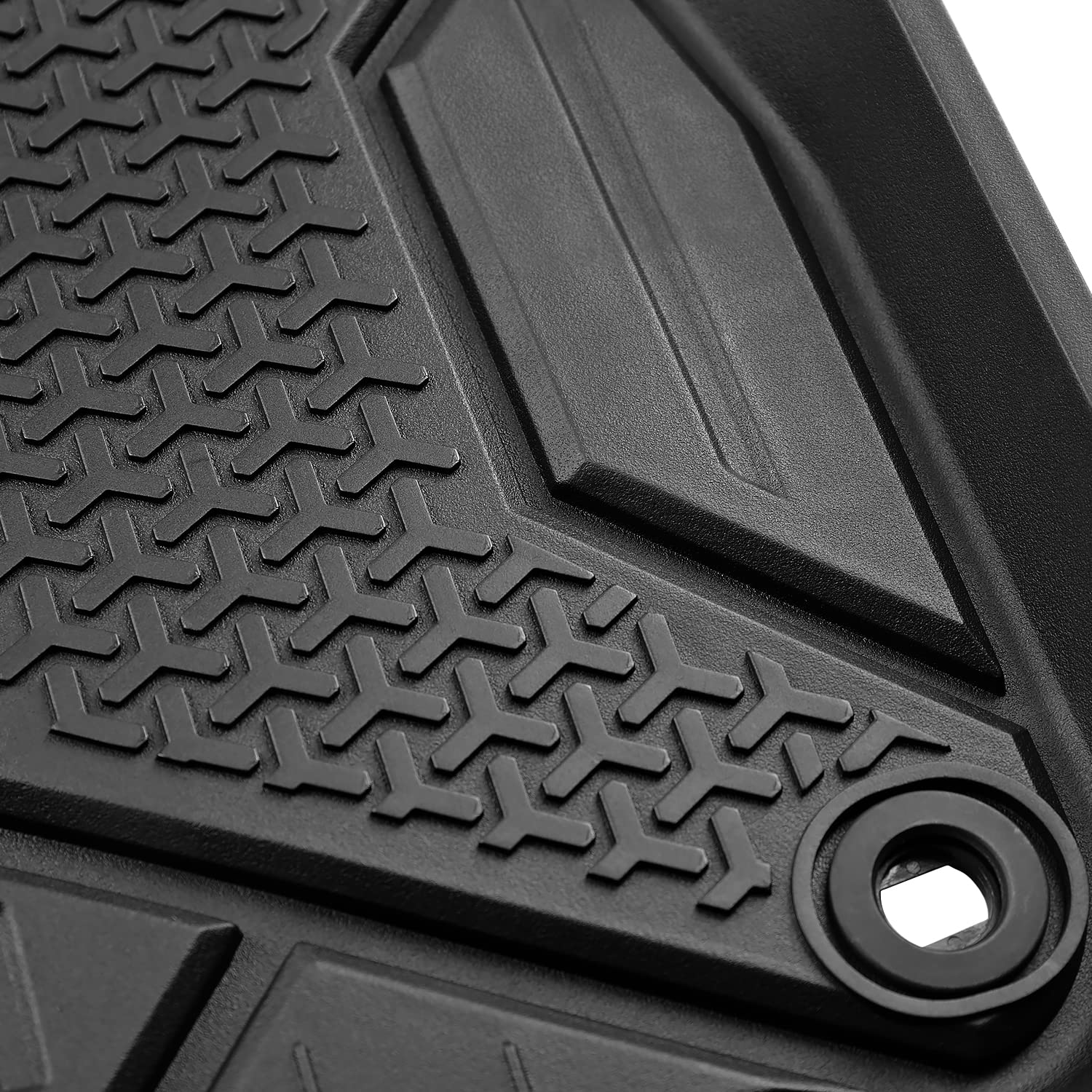 3PC Spec-D Tuning All-Weather Black Injection-Molded TPE Front+Rear Floor Mats Compatible with 2017-2022 Honda CRV