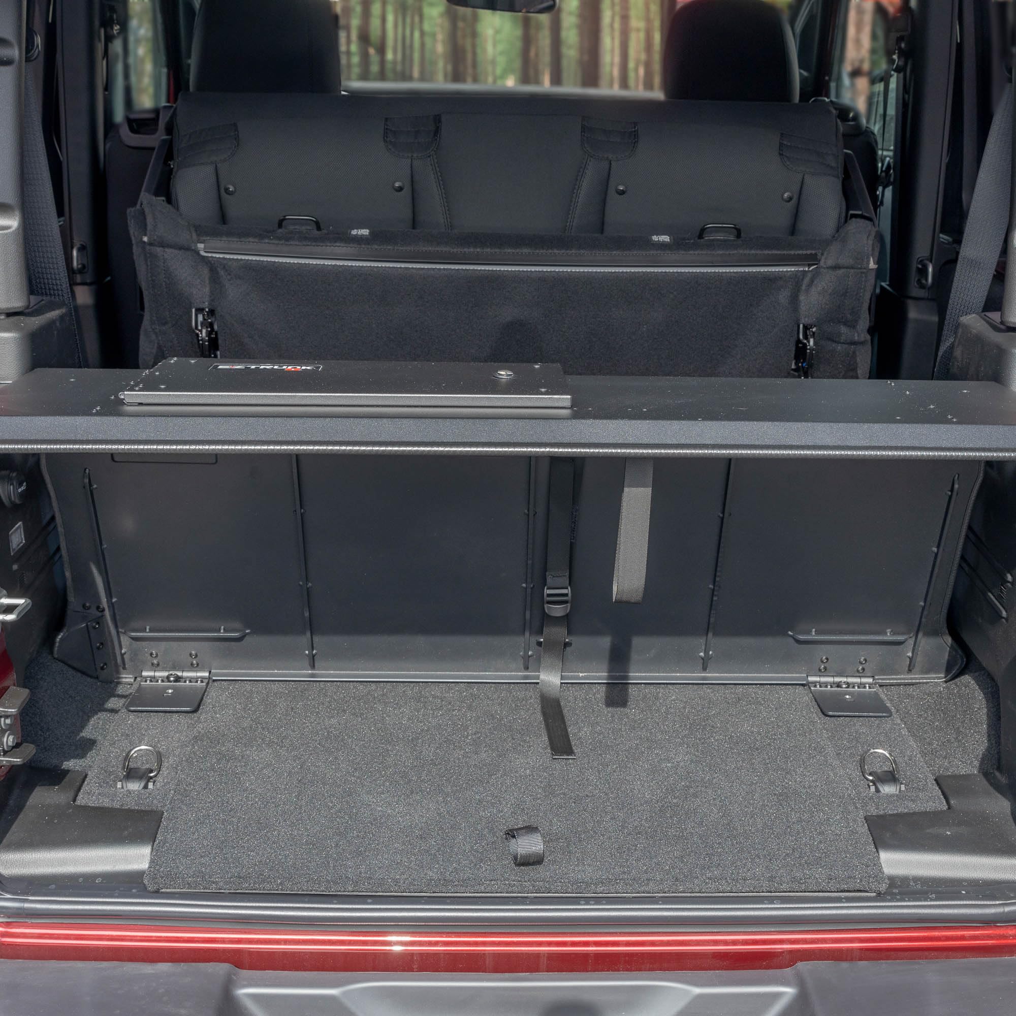 Folding Security Trunk/Storage Box EZTrunk for JK 2011—2018 by EZ4X4 Patented & Patent Pending
