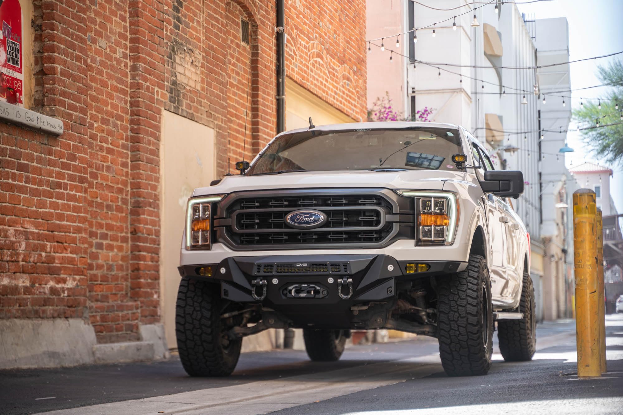 Offroad DV8 Spec Series Front Bumper for 2021-2023 Ford F-150 | Improves Ground Clearance | Heavy-Duty Winch Mount | 20" Dual or Single Row Light Bar Mount | Pair of 3" Pod Light Mounts | Steel
