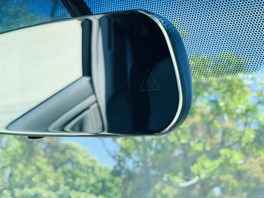 BSS-MI RYDEEN Rearview Frameless Infinity Style Polished Edge 4.3” TFT Mirror Monitor for Backup View, 2 Video-in, Trigger On/Off, Built-in LED Indicators for Blindspot Systems, Cameras Not Included