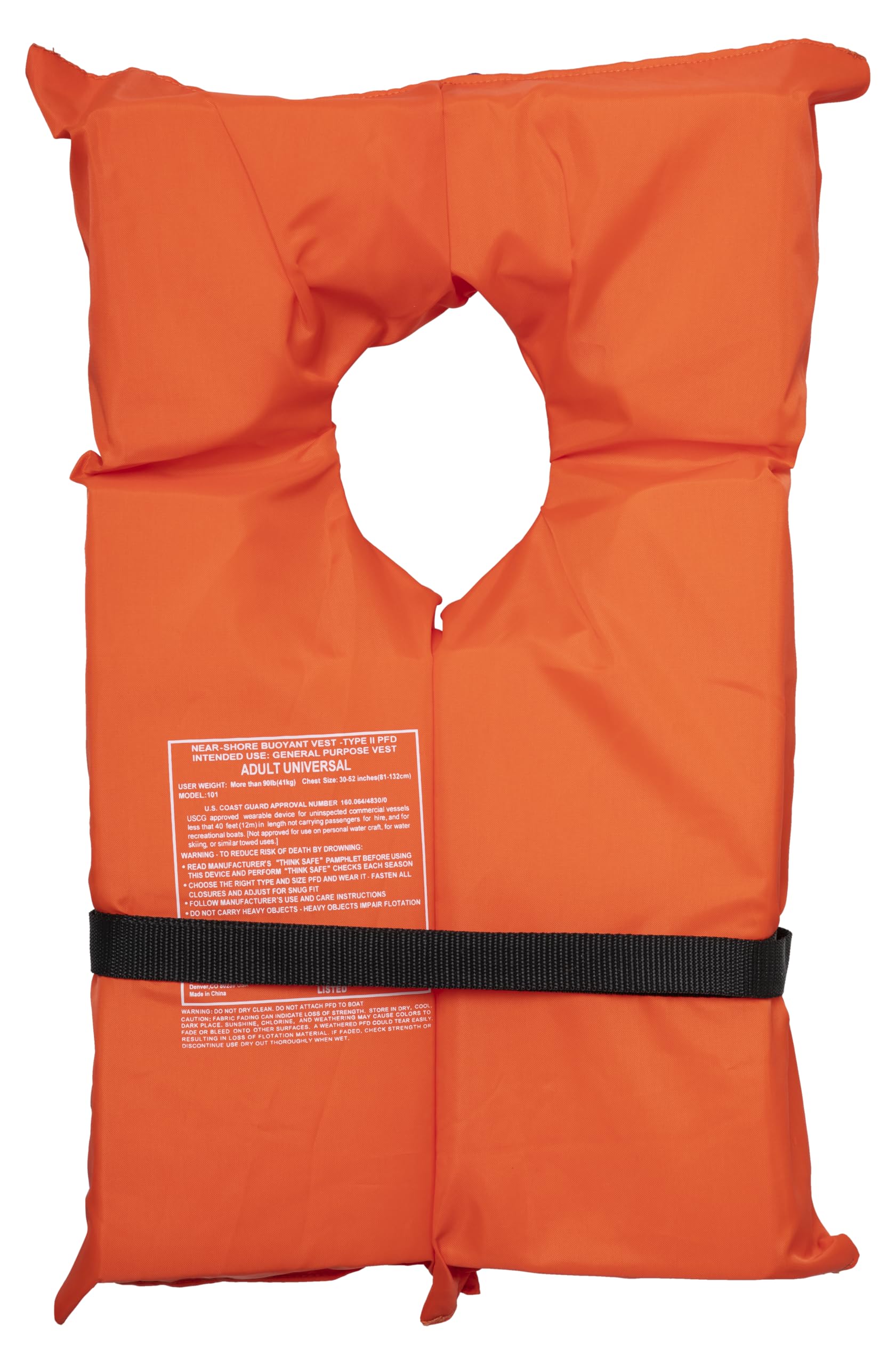 Type II AIRHEAD Keyhole Life Vest - Orange, Adult Universal 10000-15A-OR-NS