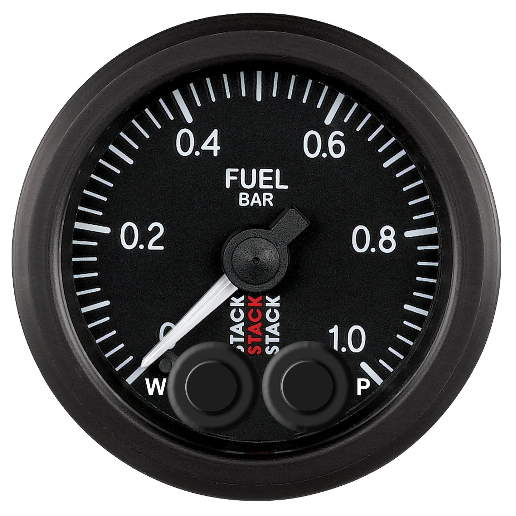 52mm M10 Male Stack ST3503 Pro-Control Black 0-1 Bar Fuel Pressure Gauge
