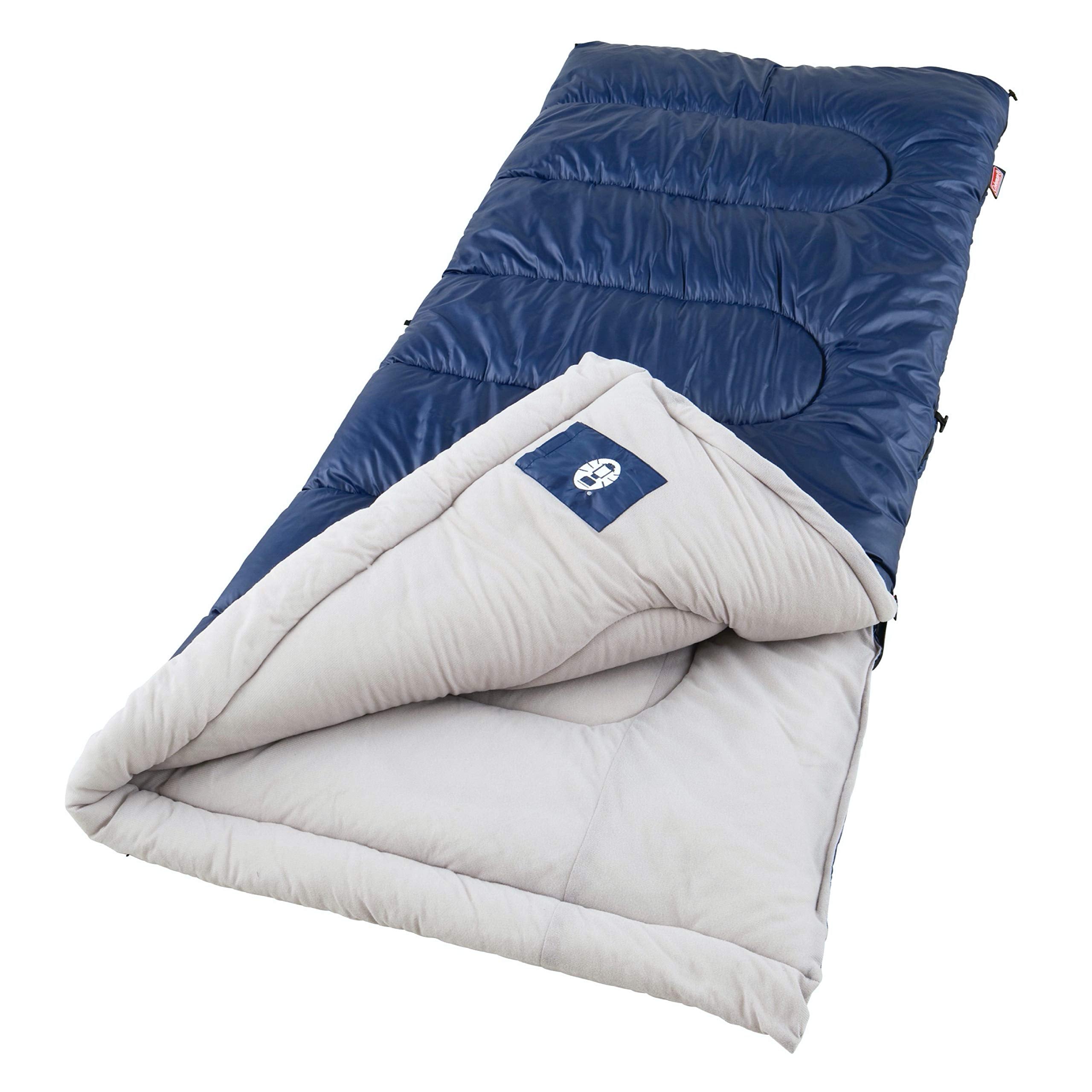 Coleman 20/30°F Brazos Adult Cool-Weather Sleeping Bag with No-Snag Zipper & Stuff Sack, Machine Washable