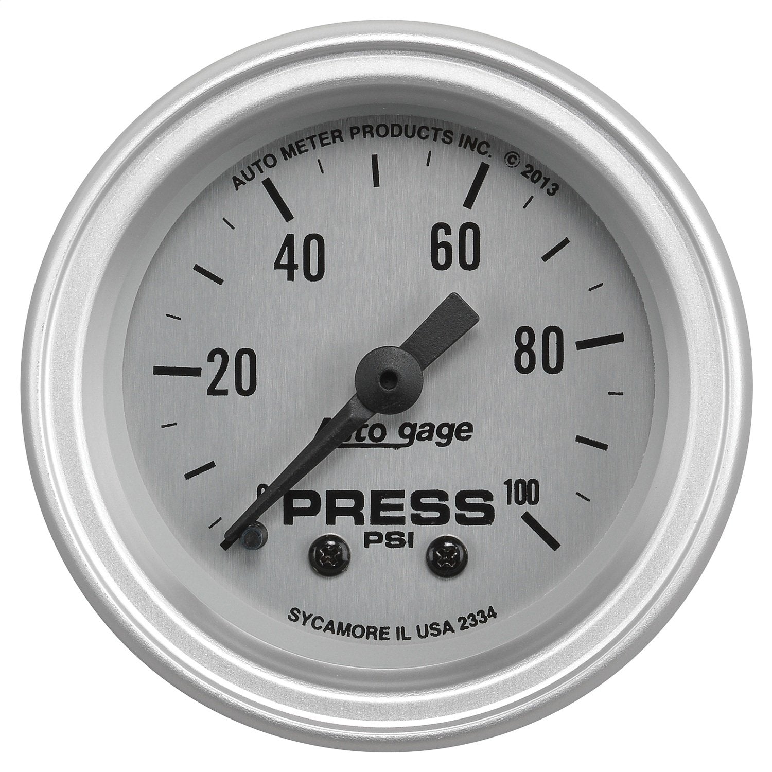 Auto Meter 2-1/16" Silver 0-100 PSI Oil Pressure Gauge with Panel (2334