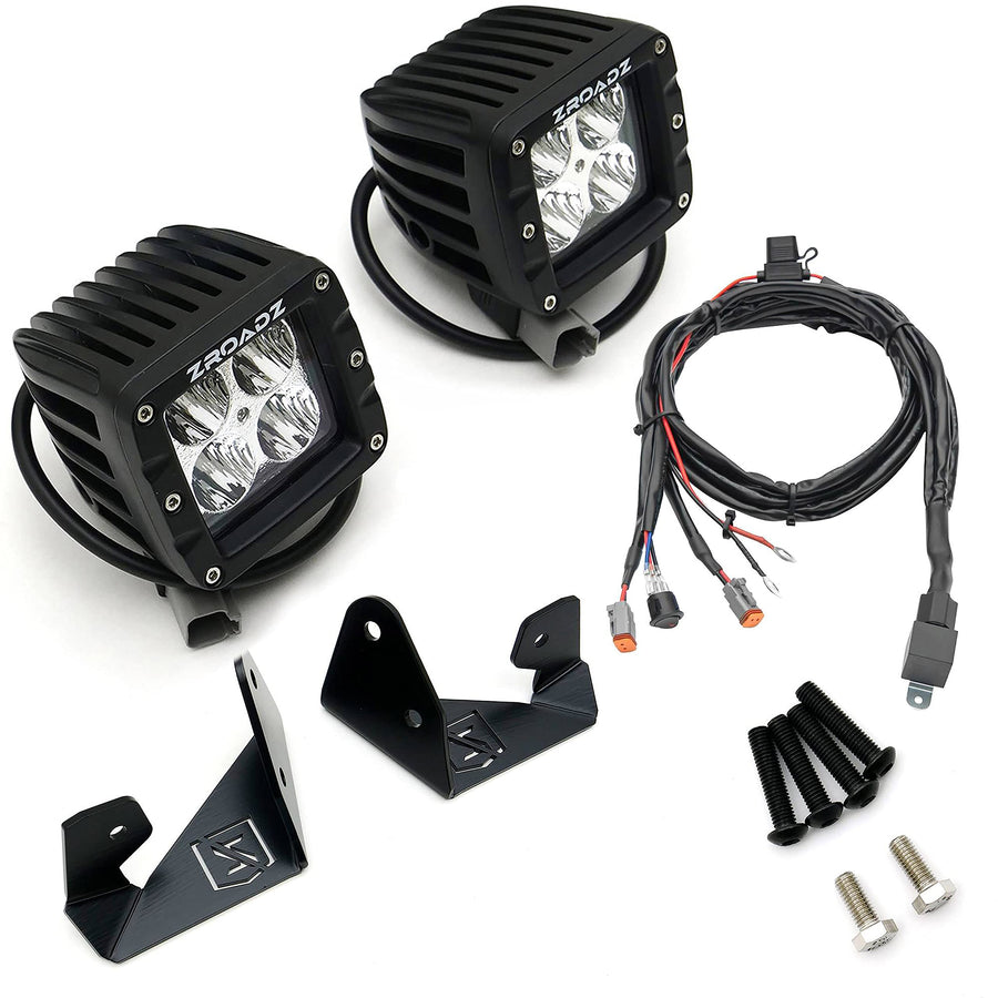 Jeep JK A Pillar LED Kit 2007-2018 with (2) 3 Inch LED Pod Lights - PN #Z374814-KIT