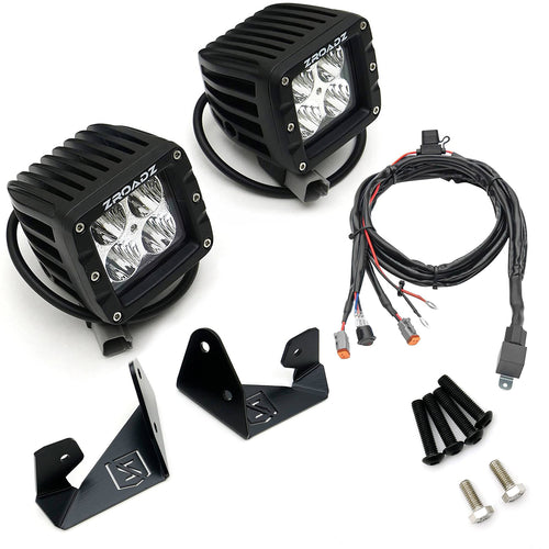 Jeep JK A Pillar LED Kit 2007-2018 with (2) 3 Inch LED Pod Lights - PN #Z374814-KIT