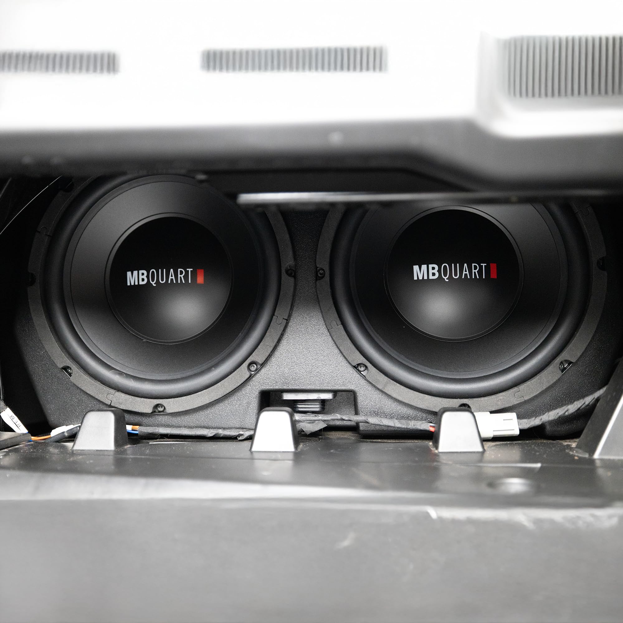 MB Quart Audio Upgrade Can-Am Defender, 400W Dual 10" Subwoofer System, Plug and Play Compatibility with Models 2017-2025, Marine Grade Protection