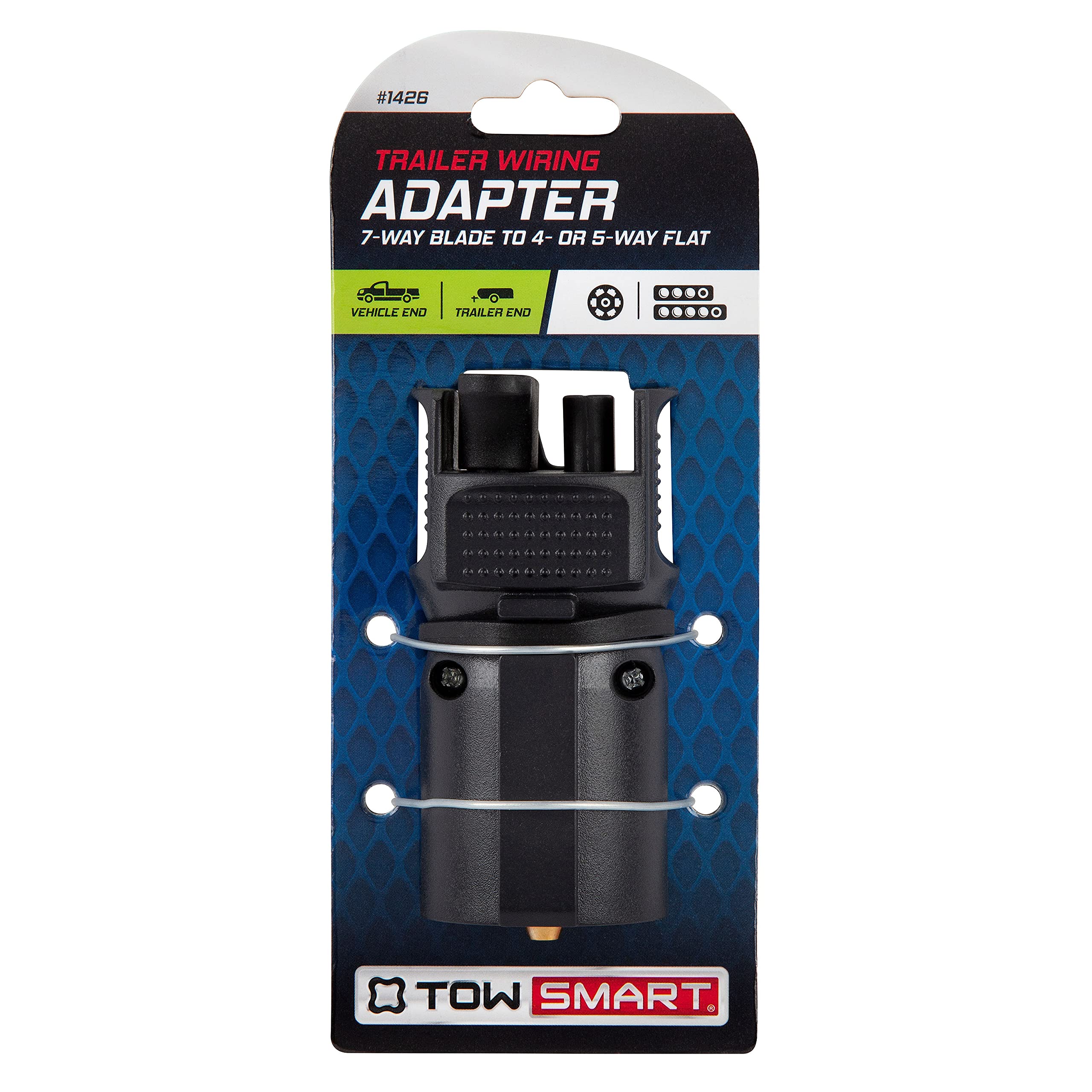 7-Way Blade TOWSMART to 4 or 5-Way Flat Trailer Light Wiring Adapter