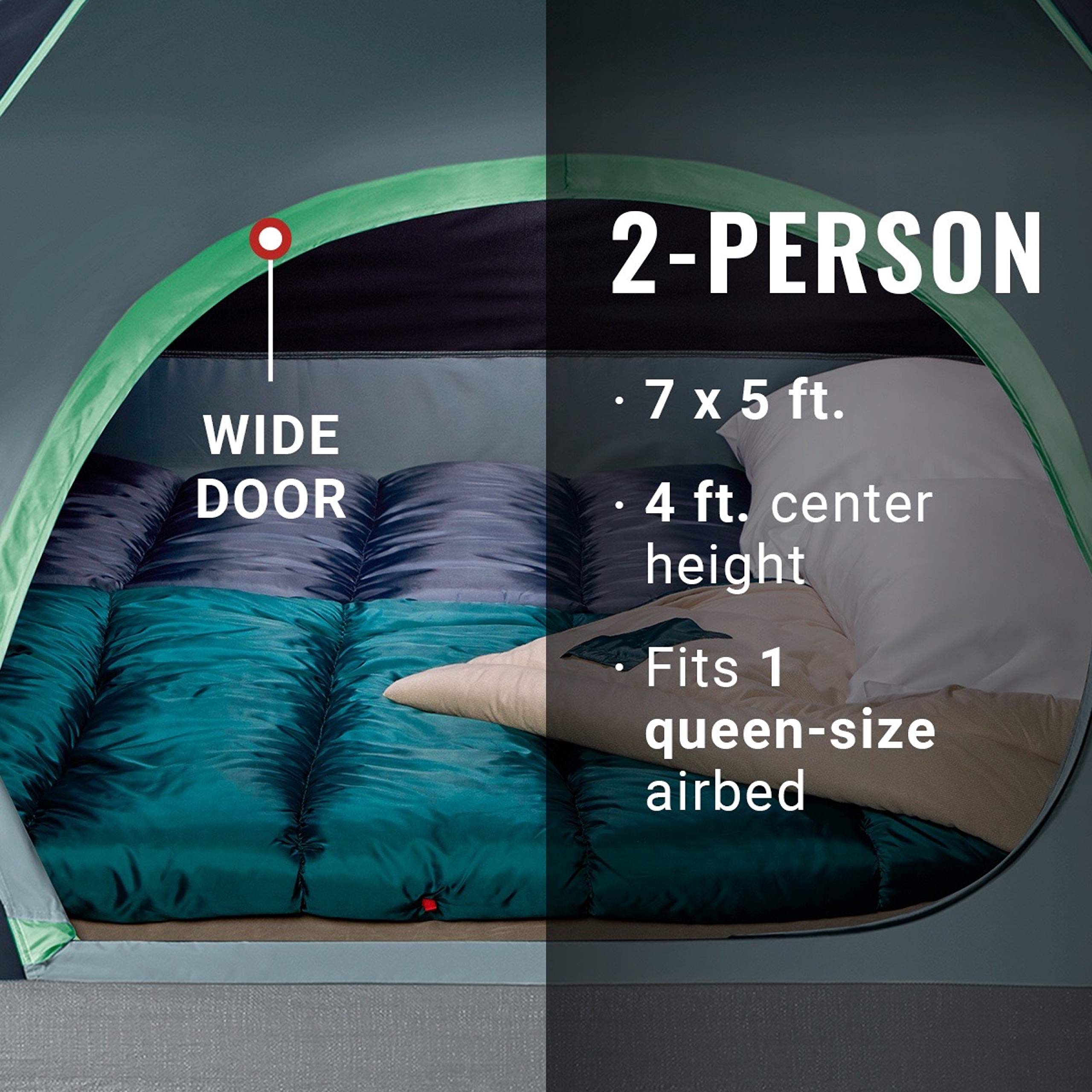 Skydome Coleman Camping Tent with 5 Minute Setup, 2/4/6/8 Person Weatherproof Tent with Rainfly & Carry Bag, 20% More Headroom Than Traditional Canopies