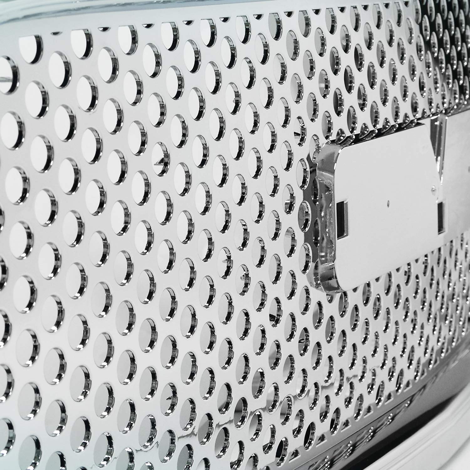 Upper Round Hole Mesh Spec-D Tuning Hood Grill Grille Chrome Compatible with 2000-2006 GMC Yukon Xl